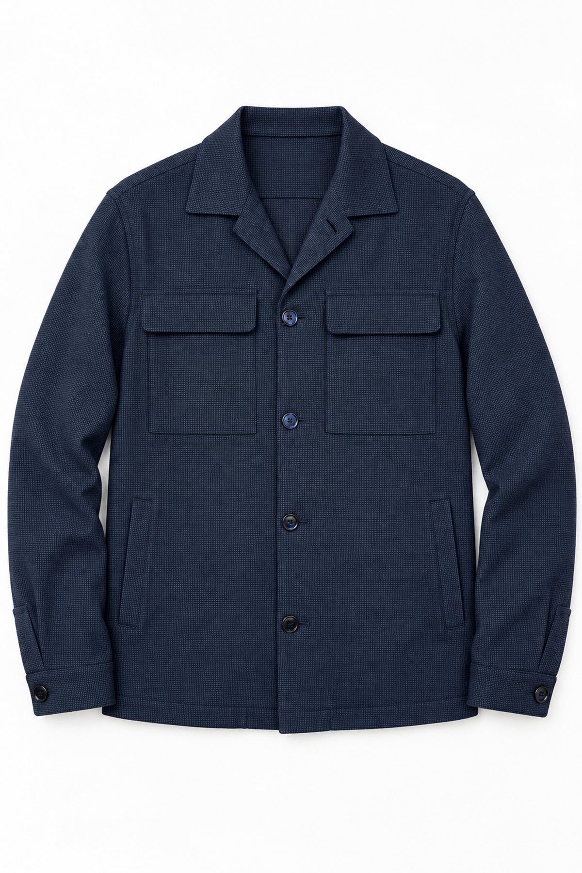 Aspen 12972 Vallorani Cashmere Blend Overshirt Blue