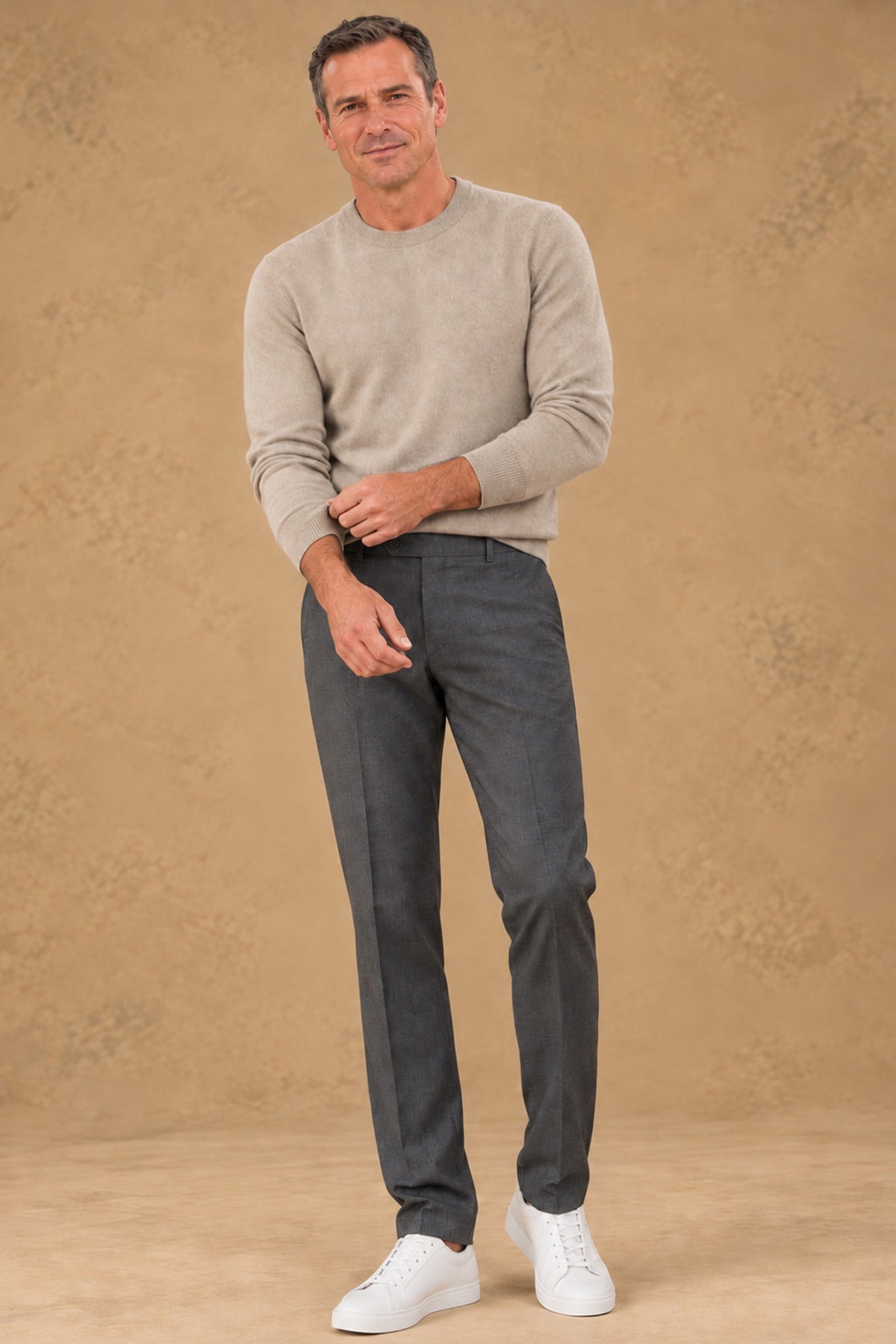 Otto 11344 Men's Wool Flat Front Slightly Tapered Leg Pant