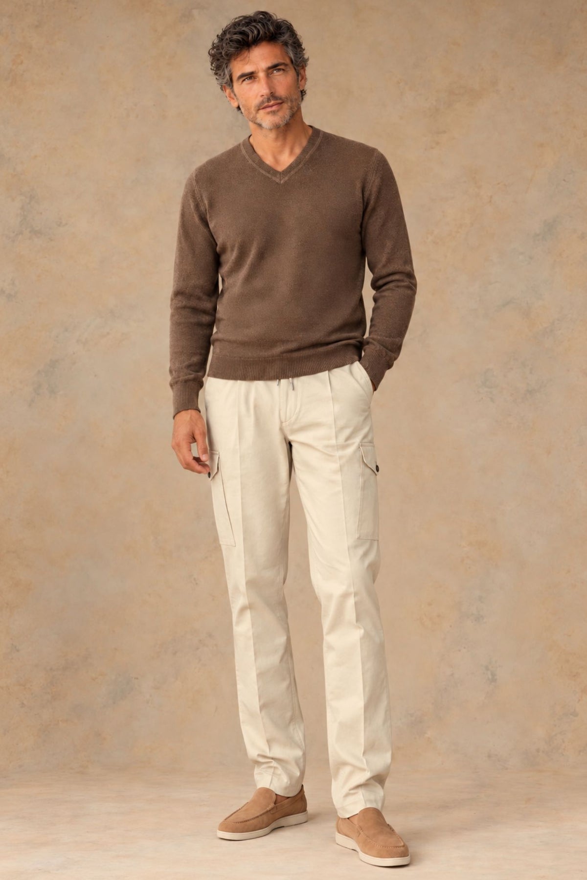 Salvo 10834 Men's Cotton Single Pleat Tapered Cargo Pant