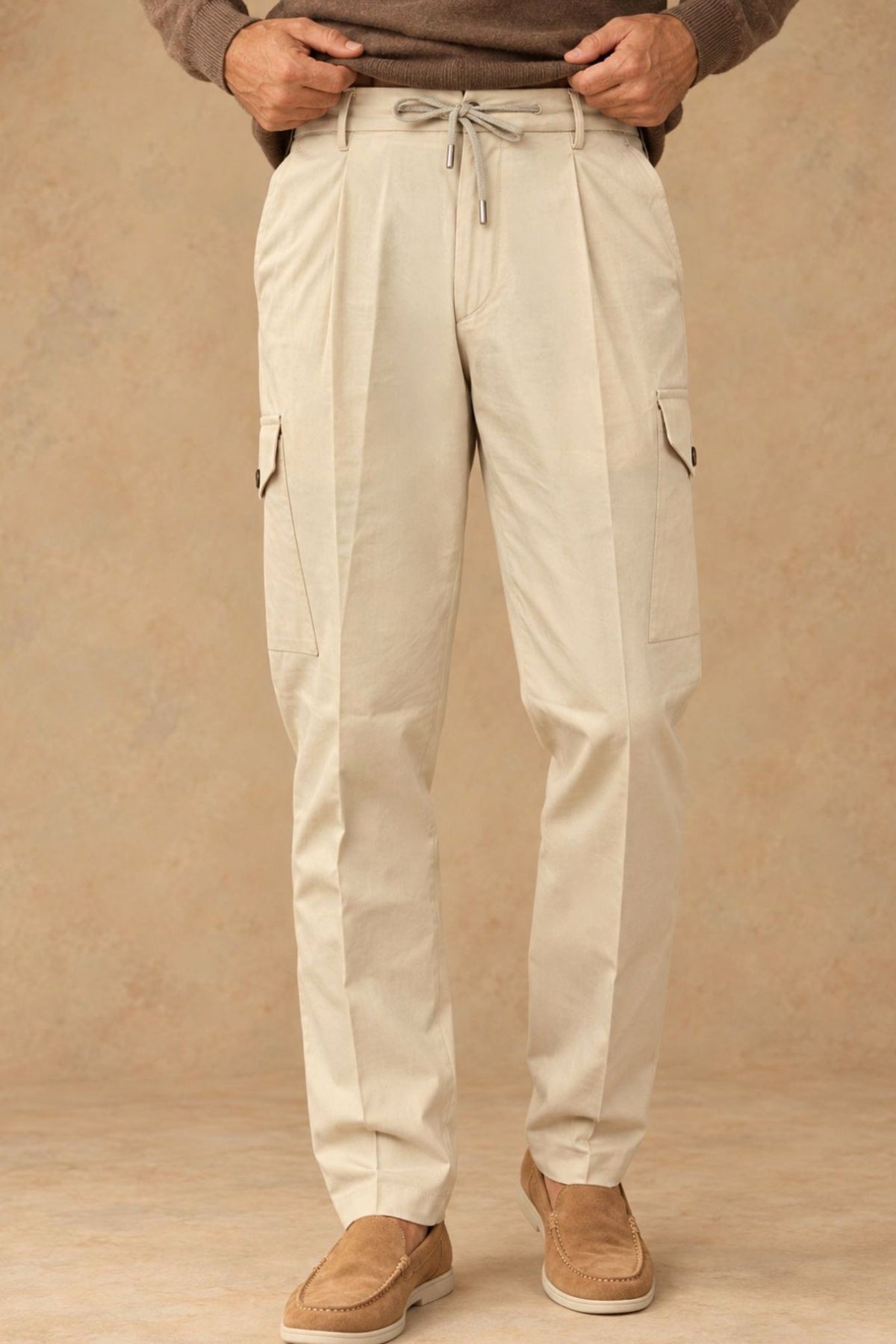 Salvo 10834 Men's Cotton Single Pleat Tapered Cargo Pant