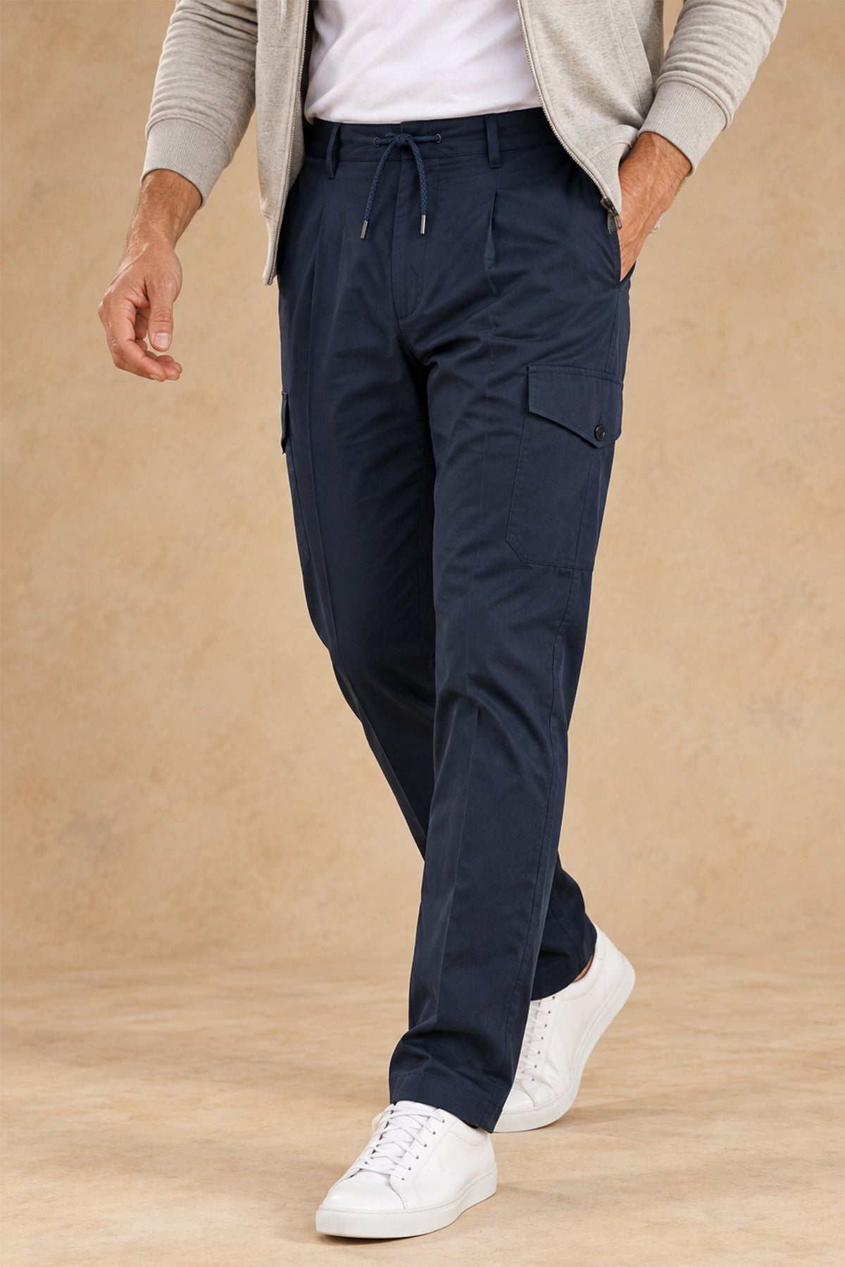 Salvo 11136 Men's Cotton Single Pleat Tapered Cargo Pant
