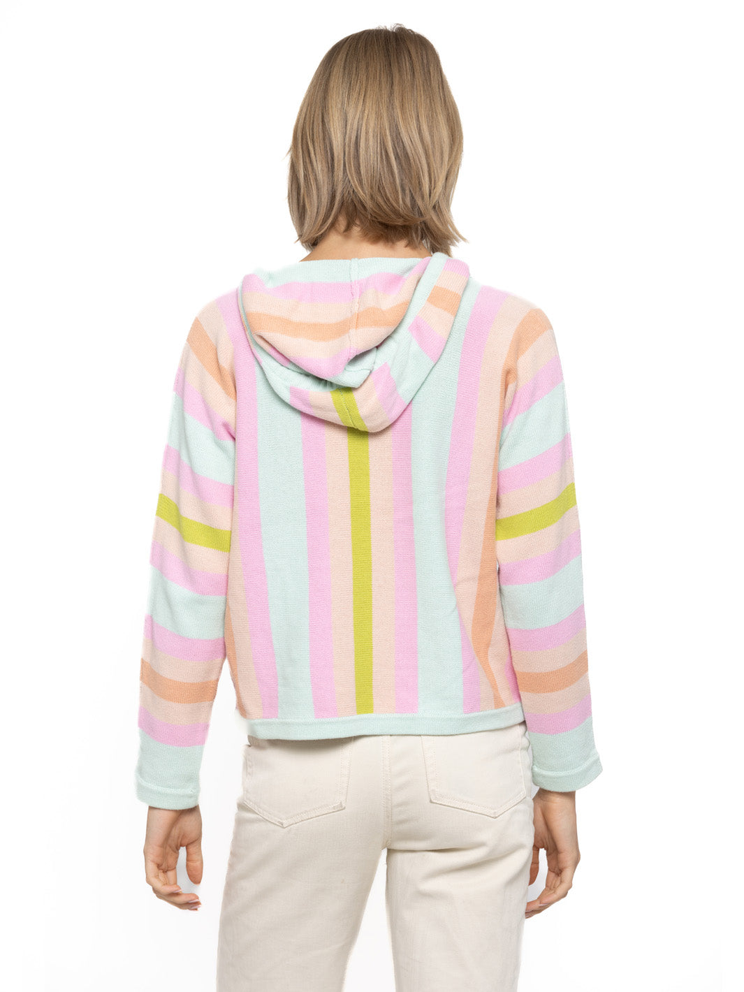 Alani Multi Striped Cotton Baja Hoodie