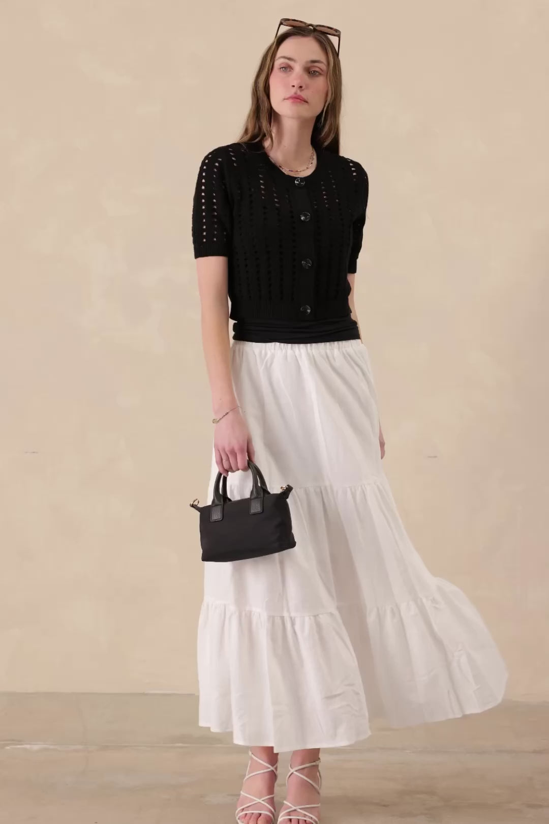 Dimona Cotton Short Sleeve Cropped Cardigan