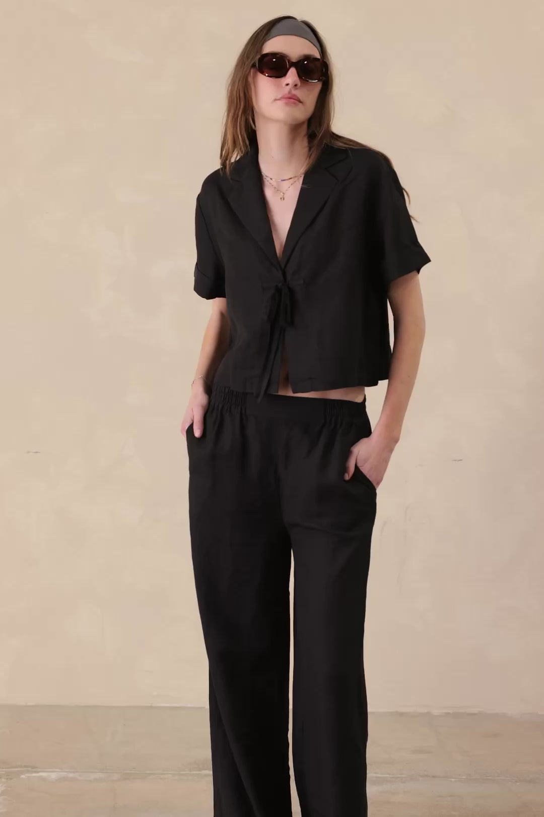 Jan Linen Blend Boxy Cropped Shirt