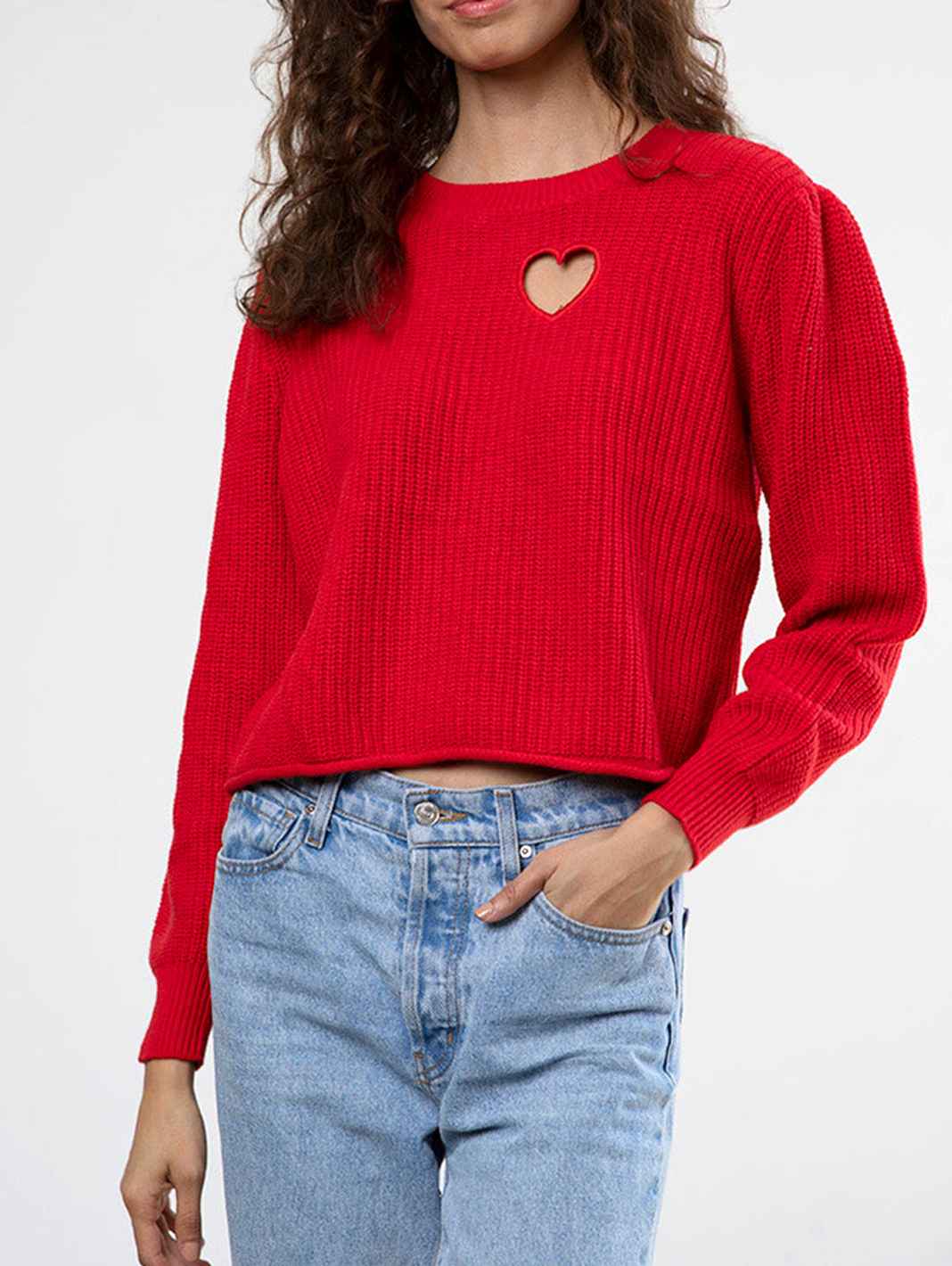 Valentine Cotton Cut Out Heart Sweater
