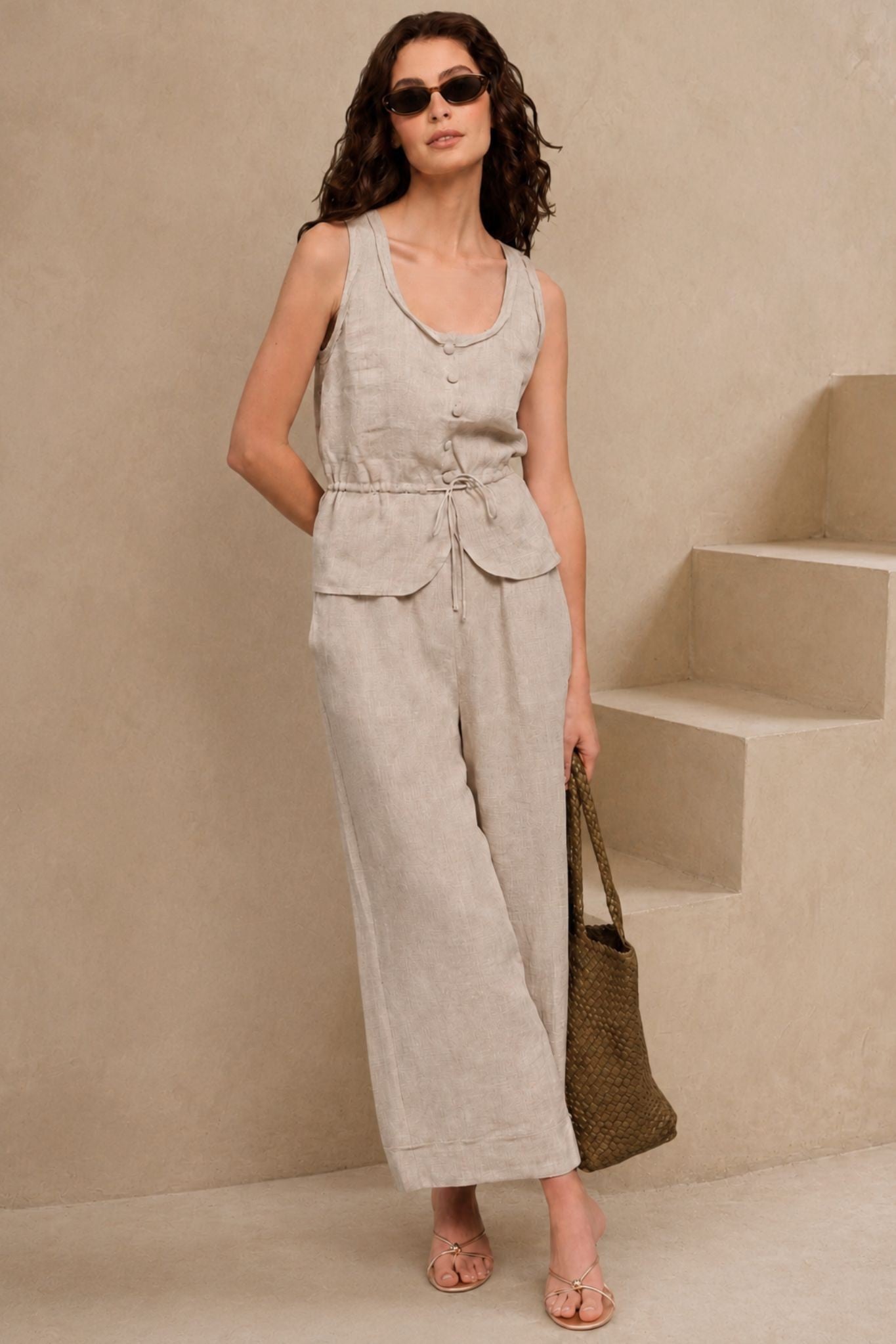 MARIS + ALARA WIDE LEG PANT LINEN SET