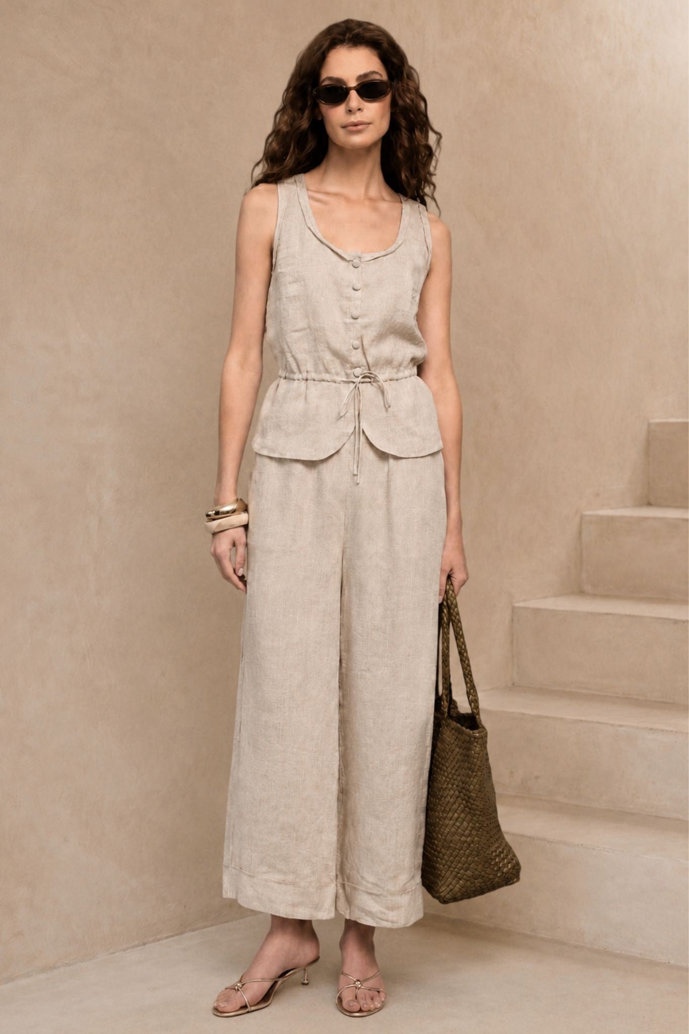 MARIS + ALARA WIDE LEG PANT LINEN SET