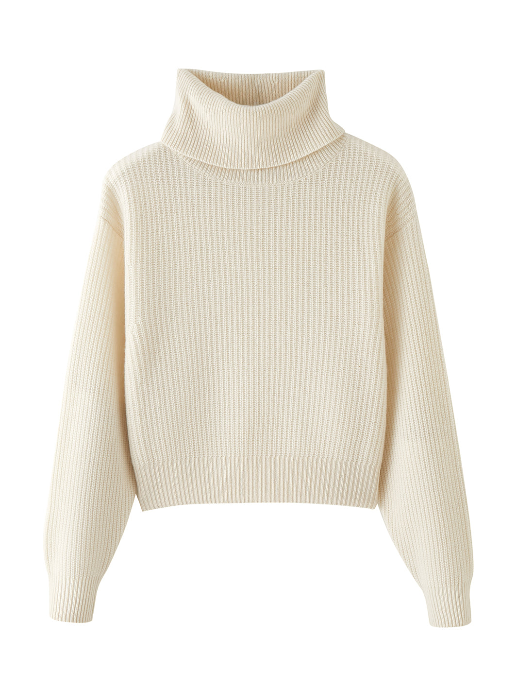 Naia Boxy Cashmere Cropped Turtleneck Pullover for Women