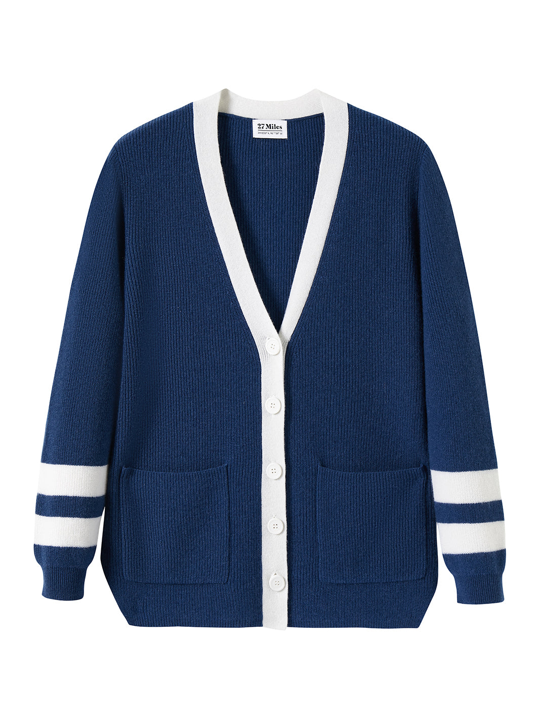 Misha Contrast Trim Cashmere Cardigan