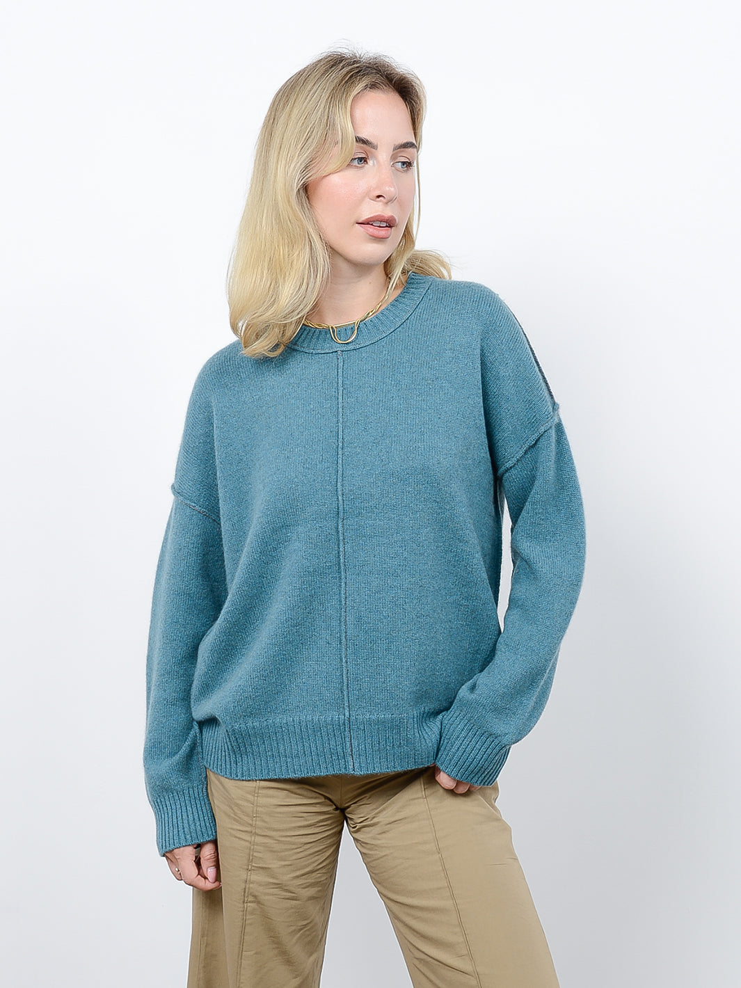 Venise Cashmere Oversized Crew Neck Pullover