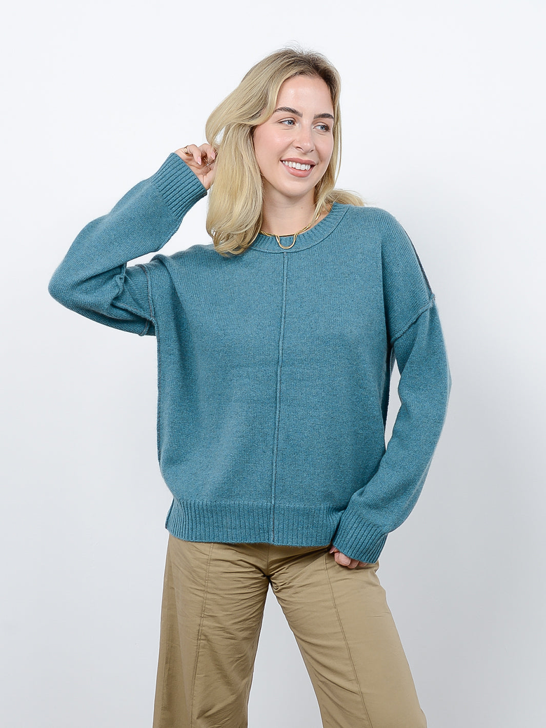 Venise Cashmere Oversized Crew Neck Pullover