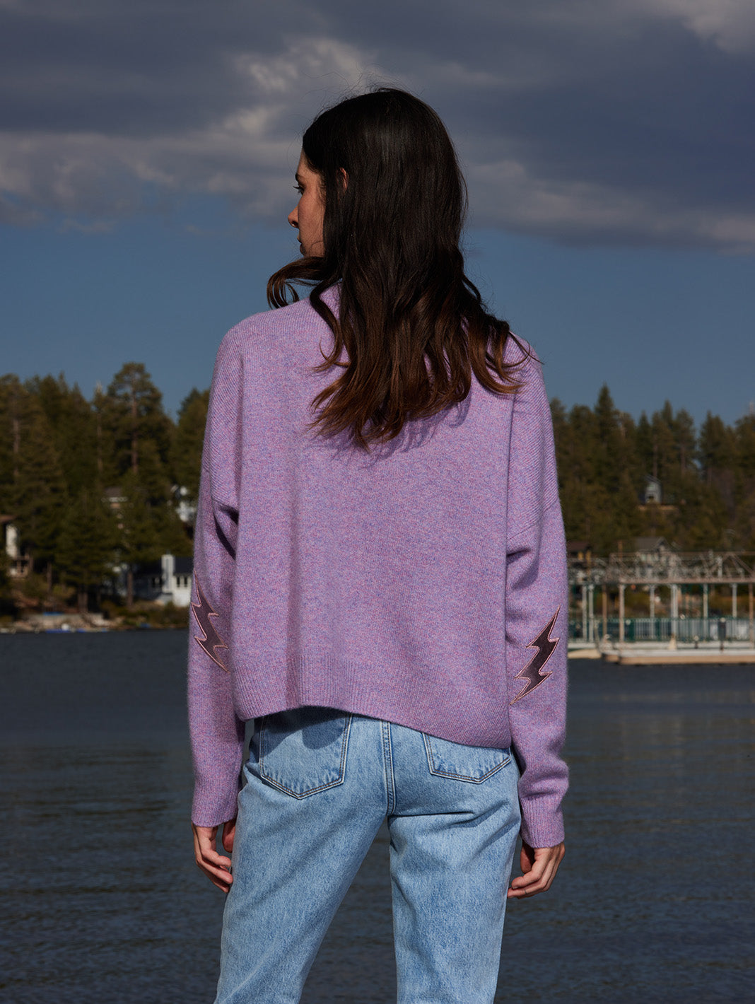 Sachi Lightening Bolt Cashmere Sweater
