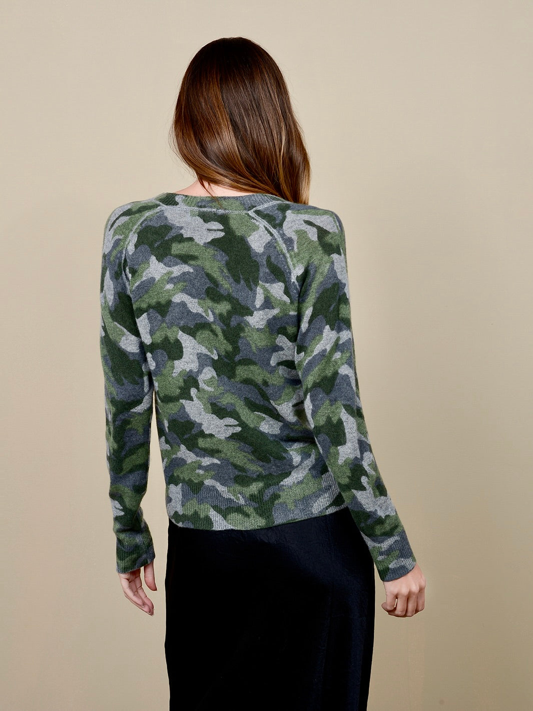 27 Miles Cashmere Camo Crewneck Foam good Sweater Medium