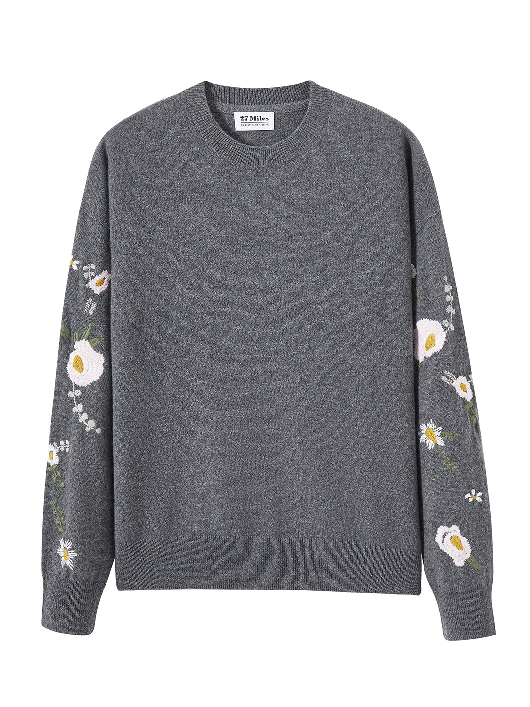 Dove Floral Embroidered Cashmere