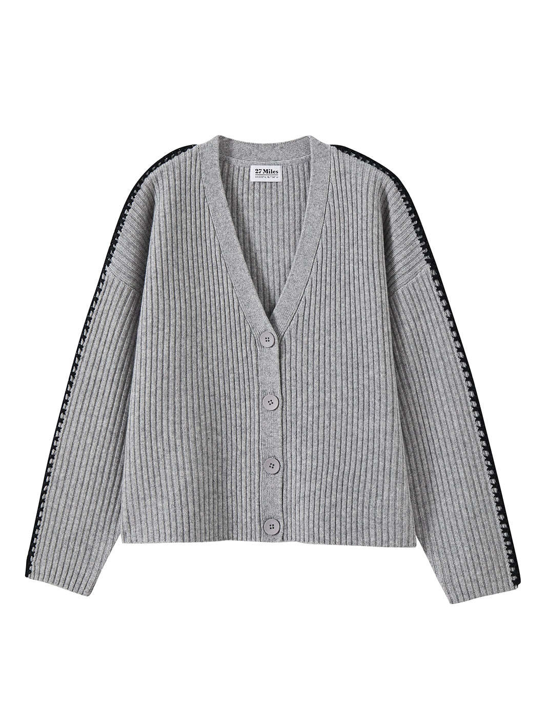 Leila Cashmere Button-up Silhouette Cardigan 