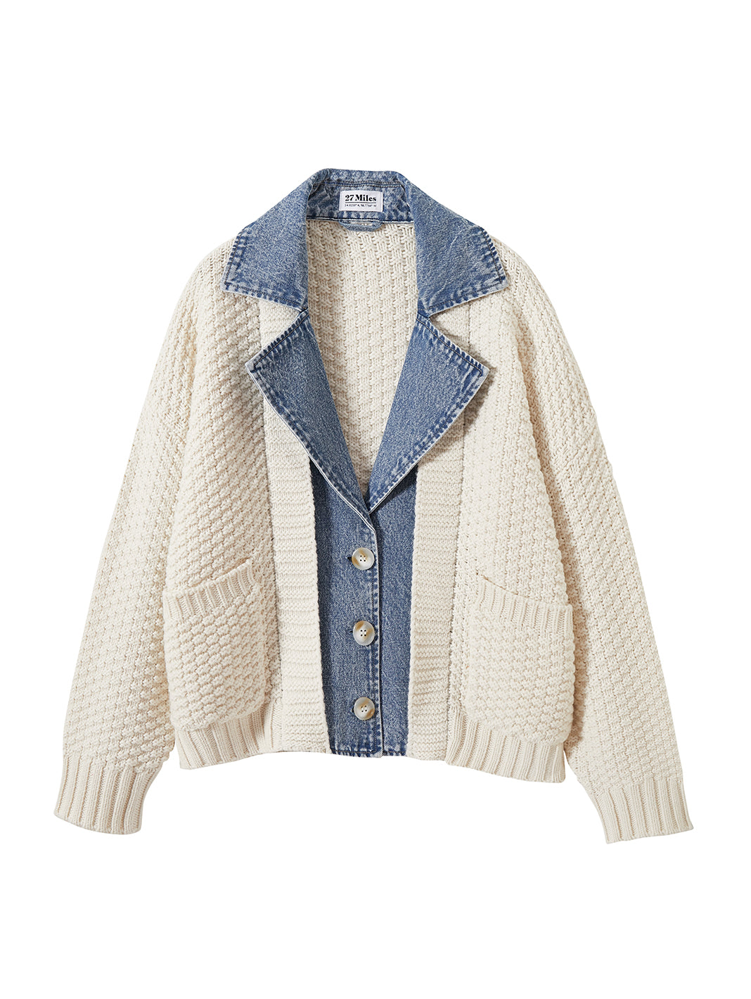 Baille Cotton Denim Chunky Cardigan