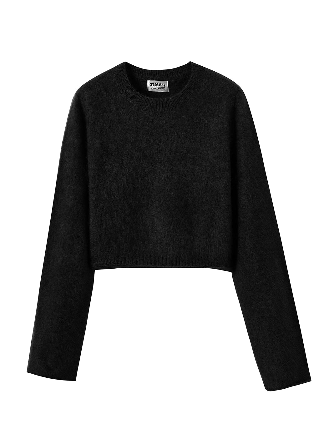 Najah Fuzzy Cropped Cashmere Crewneck