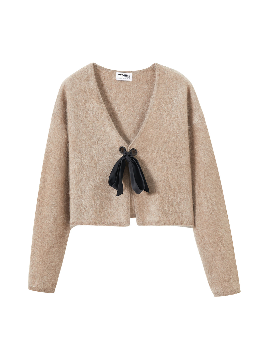 Netty Fuzzy Cashmere Tie Cardigan