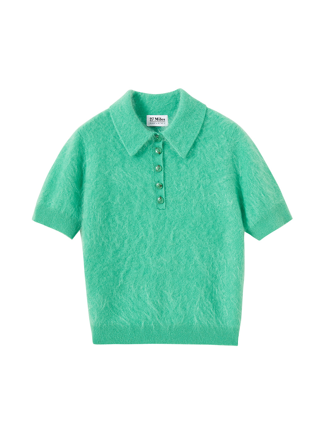 Alessia Fuzzy Cashmere Short Sleeve Polo