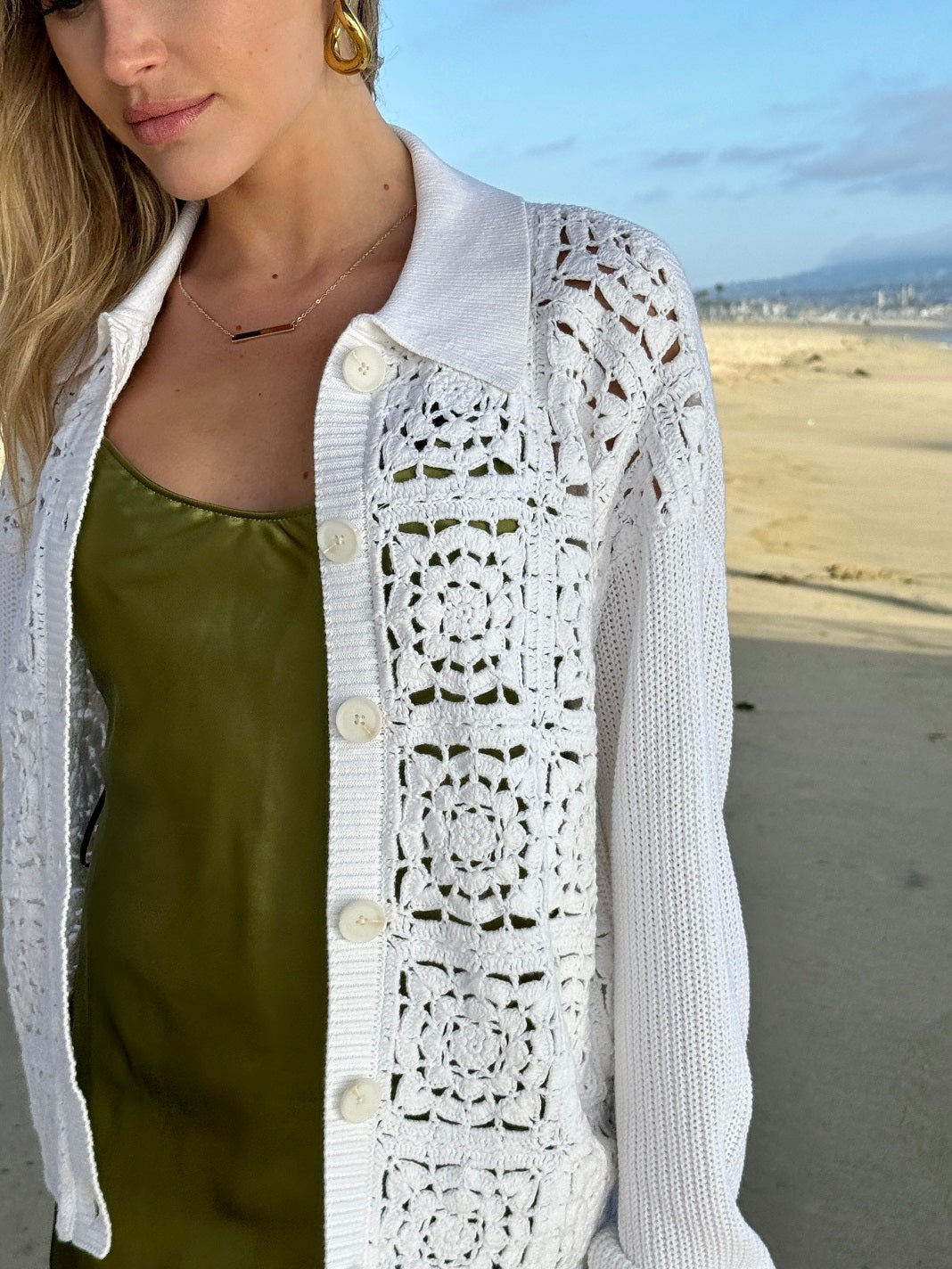 Inaya Women's Cotton Crochet Cardigan