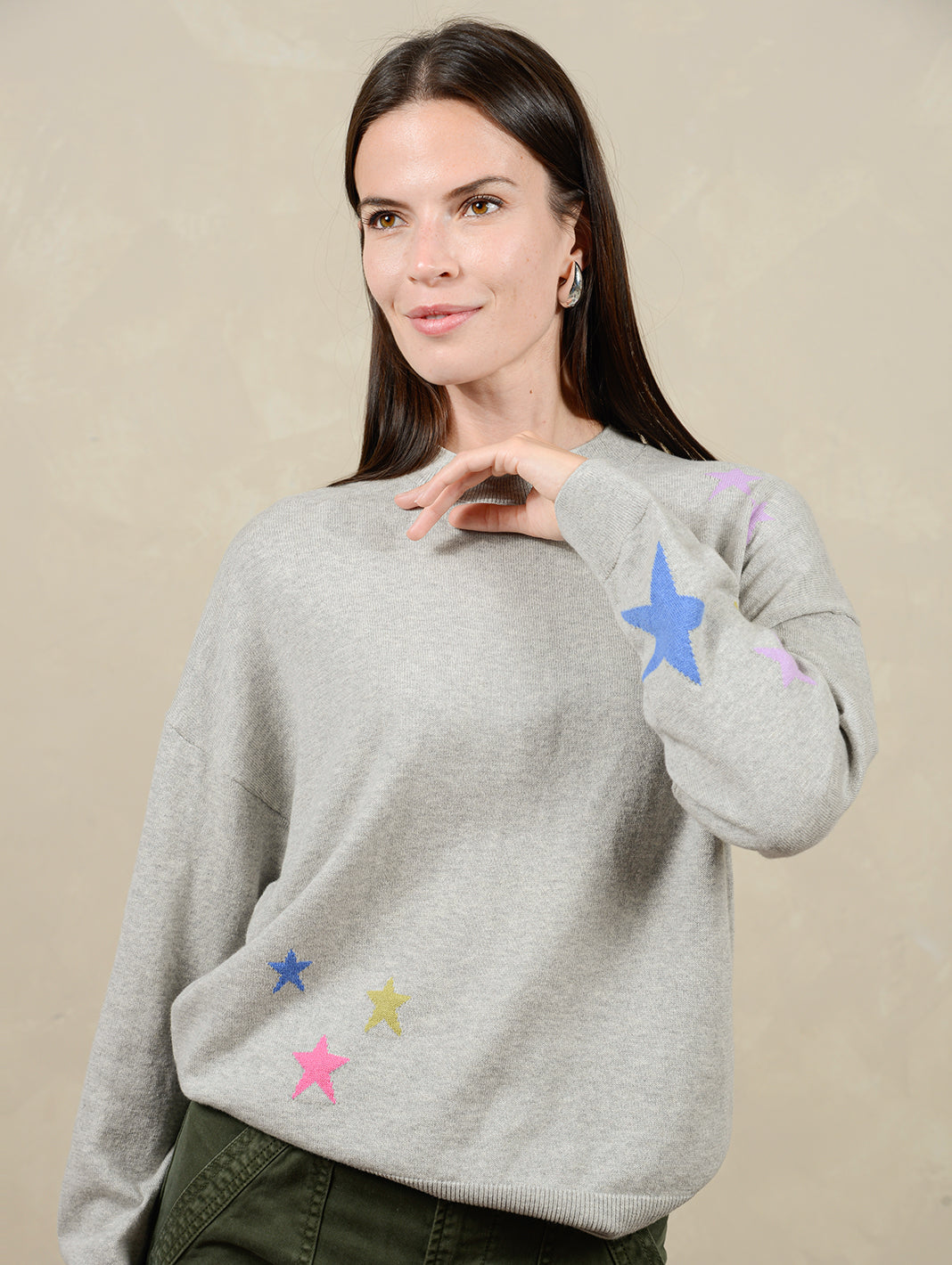 Etoile Women's Cotton Multi Star Sweater