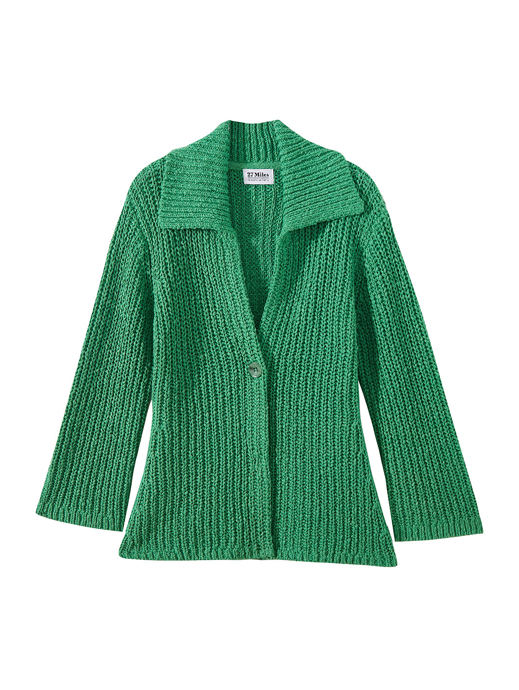 Indy Collared Cotton Cardigan With Flare Sleeves