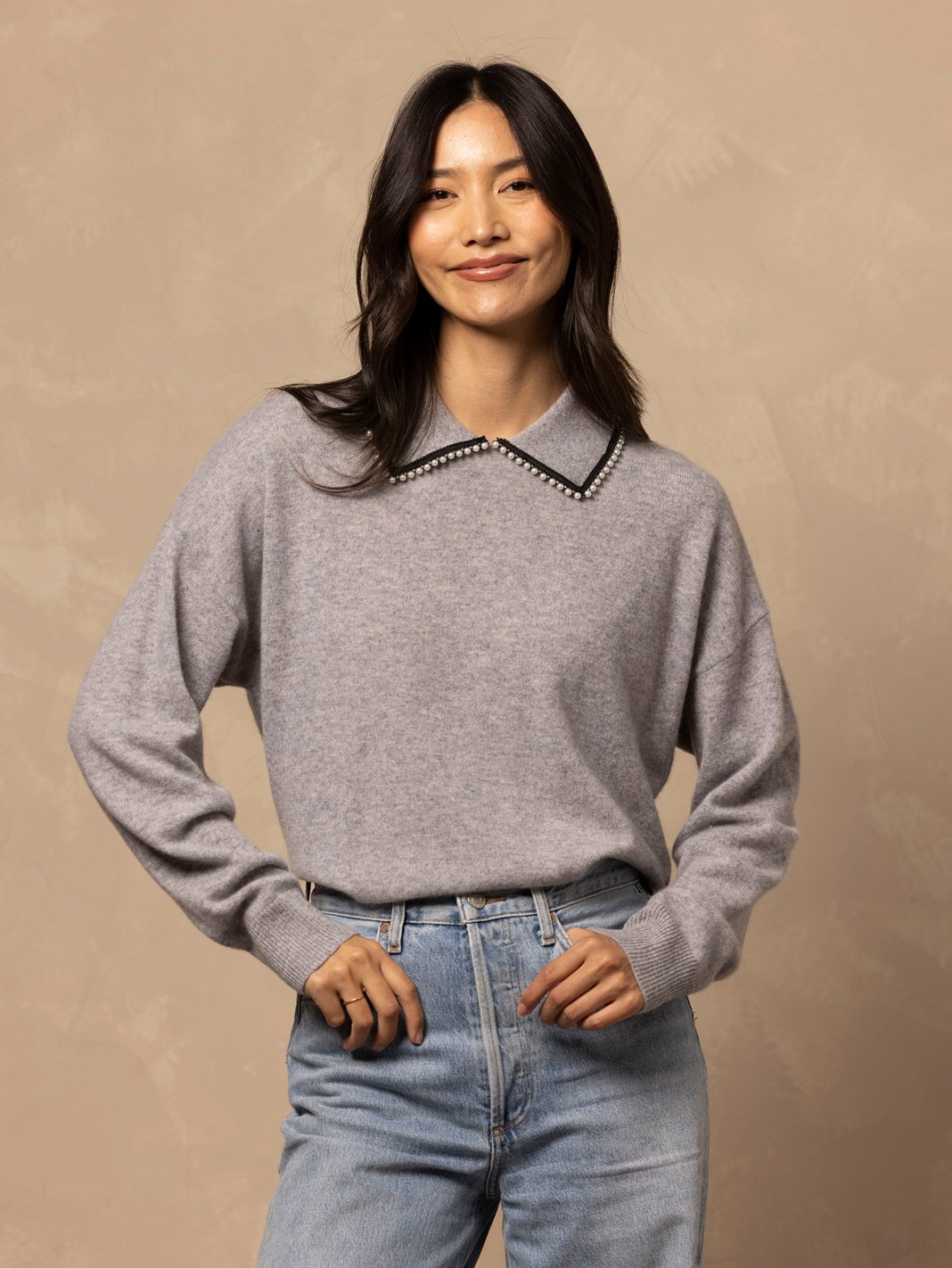 Brigitte Cashmere Collared Pullover