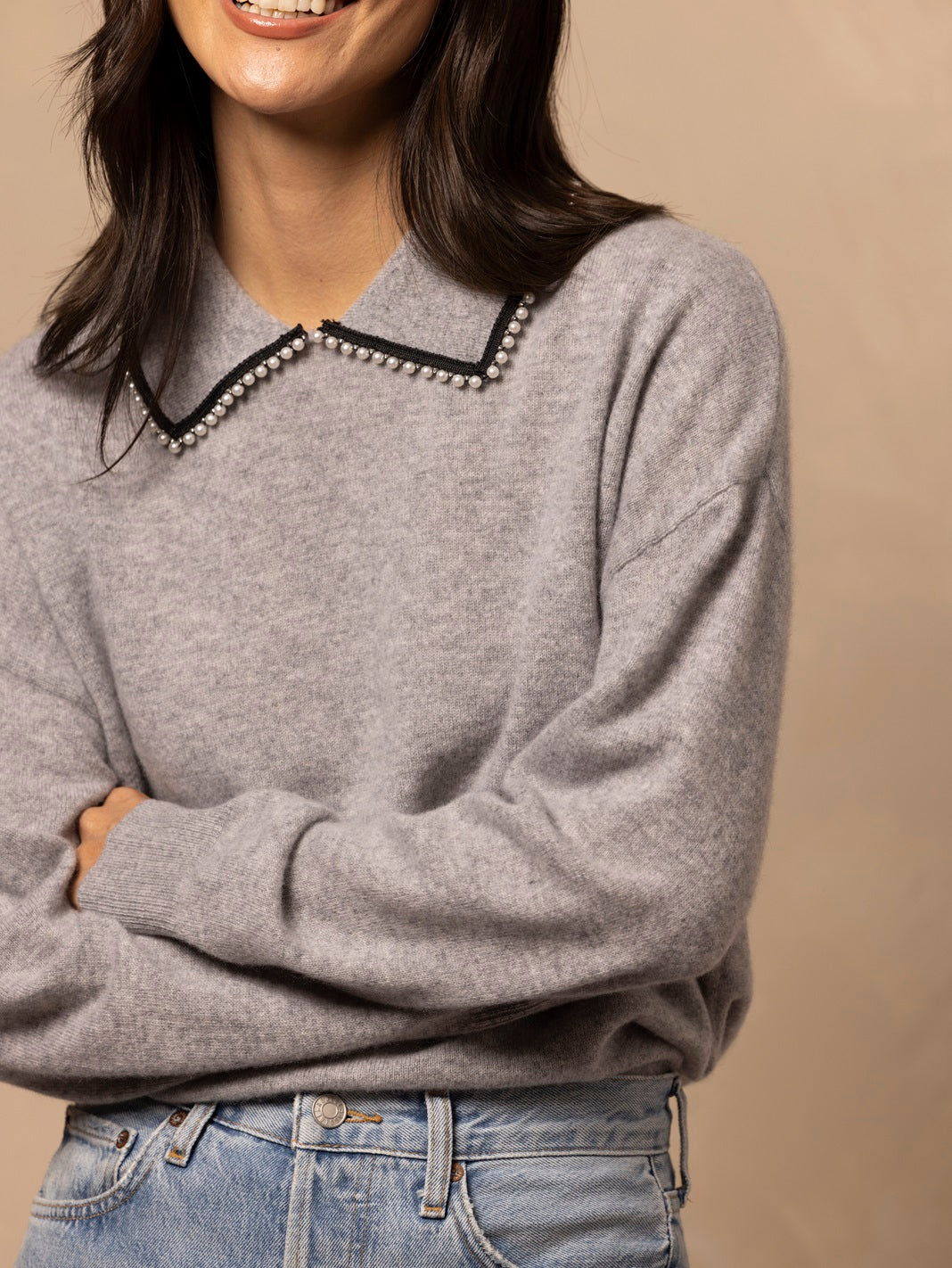 Brigitte Cashmere Collared Pullover