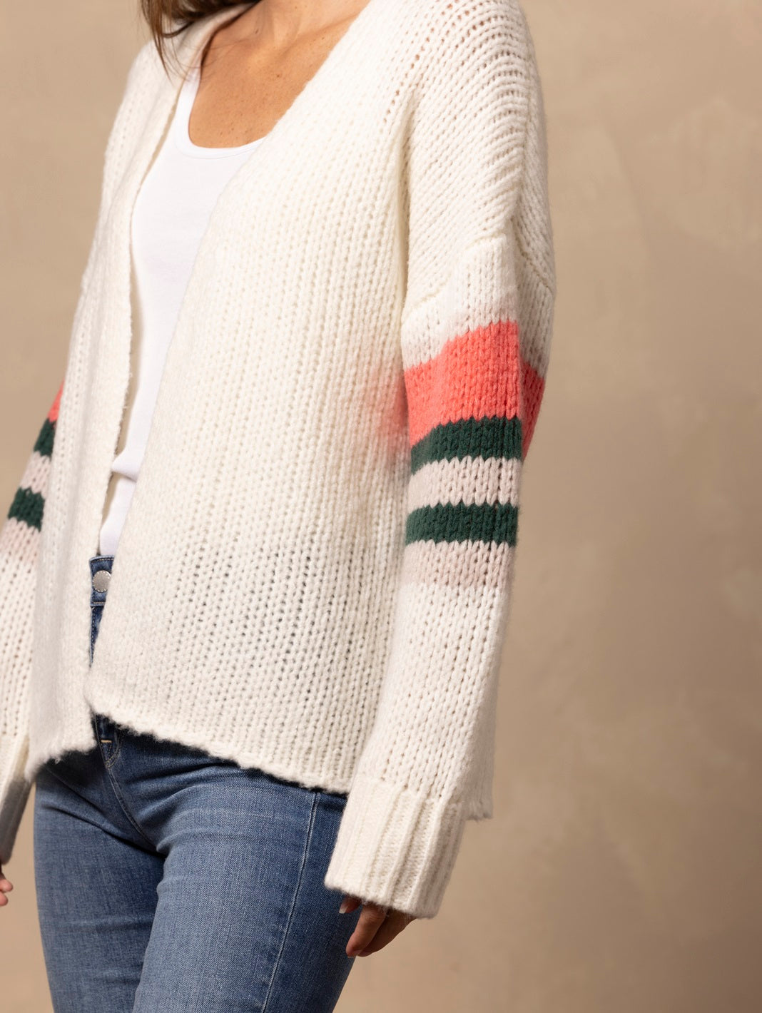 Rizzo Chunky Accent Stripe Cardigan