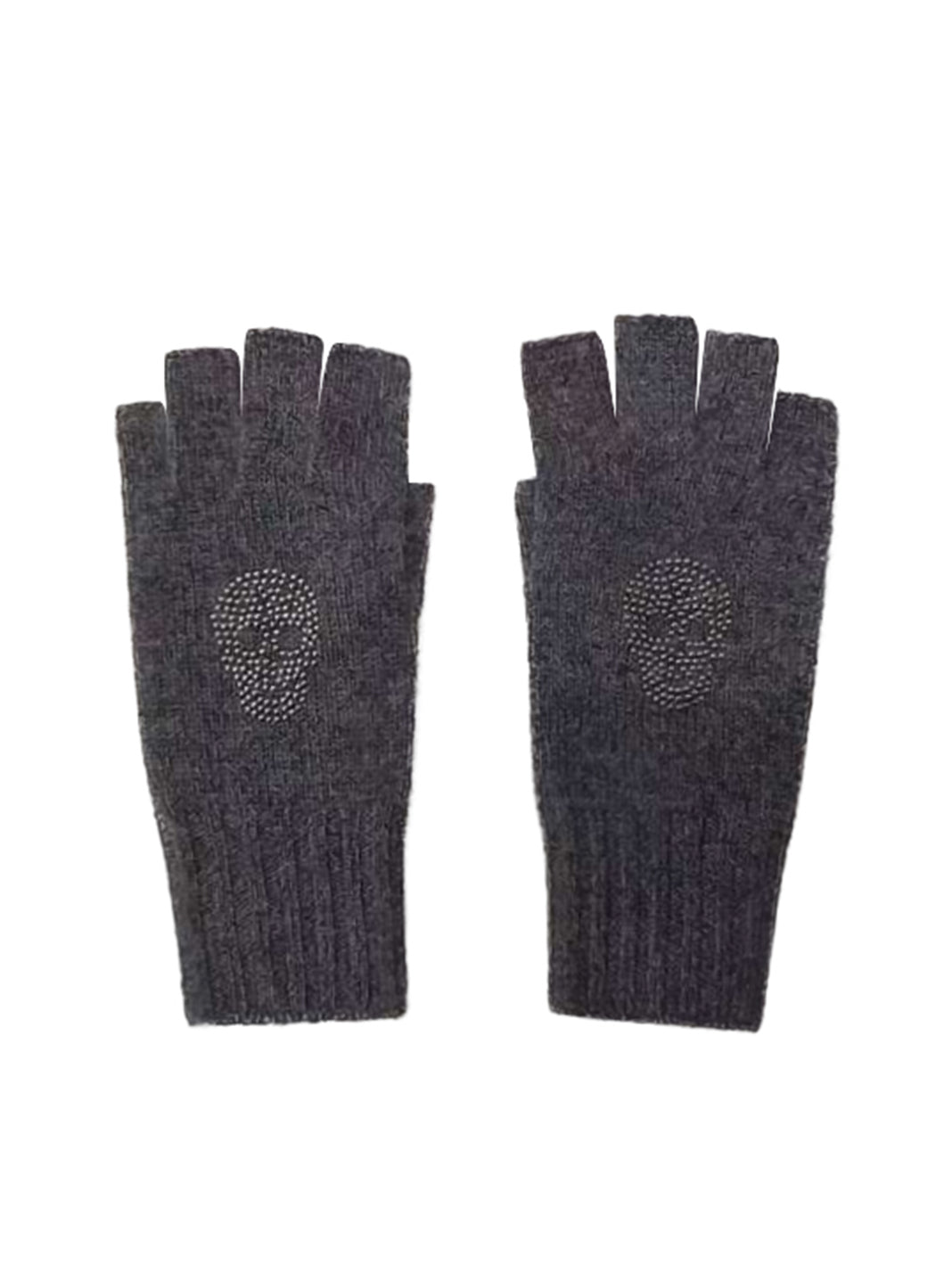 Studded Skull Cashmere Gloves