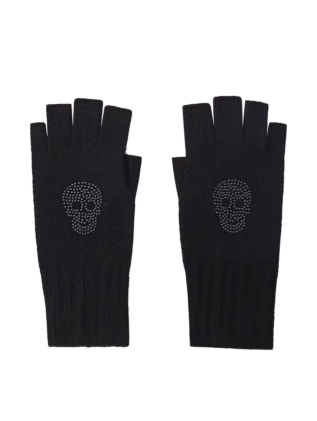 Studded Skull Cashmere Gloves