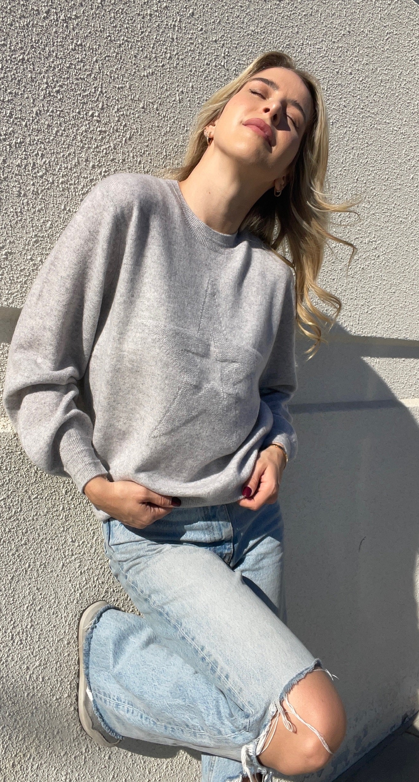 Polly Cashmere Pullover with Boucle Star