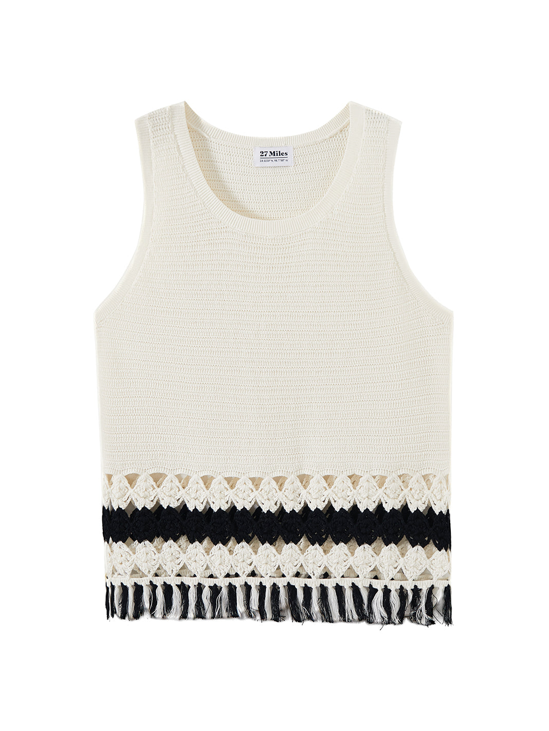 Devina Cotton Tank WITH Crochet Fringe Hem