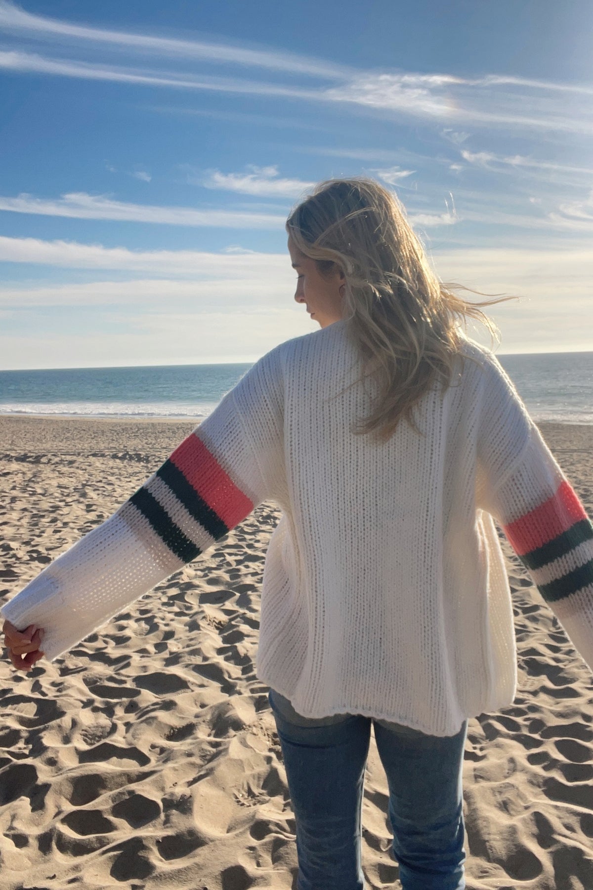 Rizzo Chunky Accent Stripe Cardigan