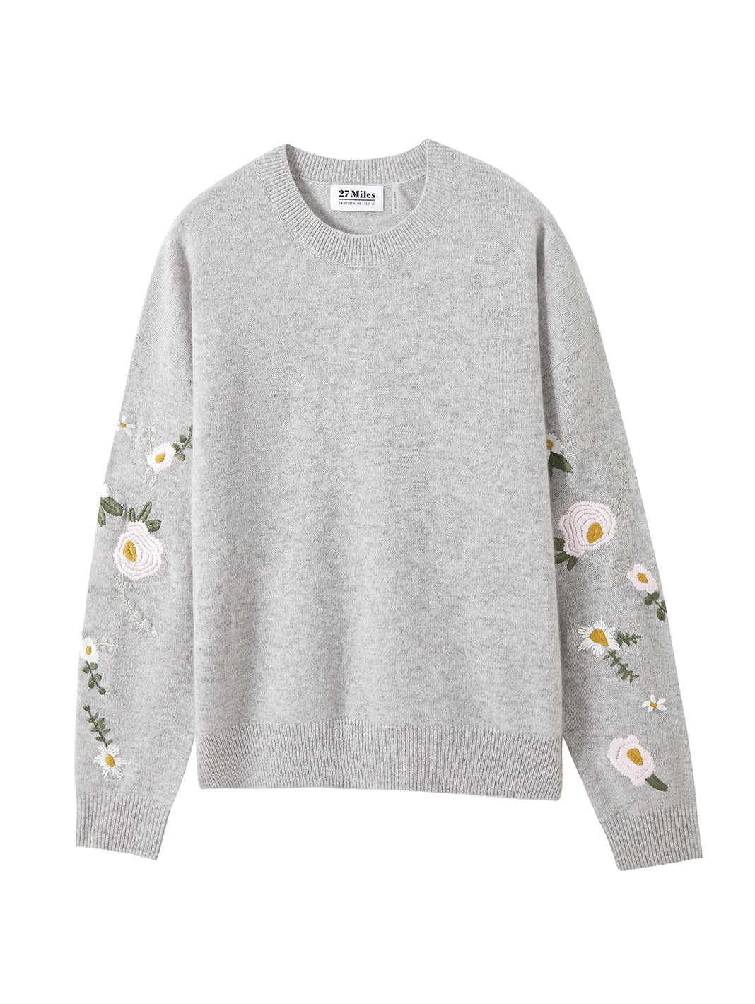 Kara Floral Embroidered Cashmere Sweater