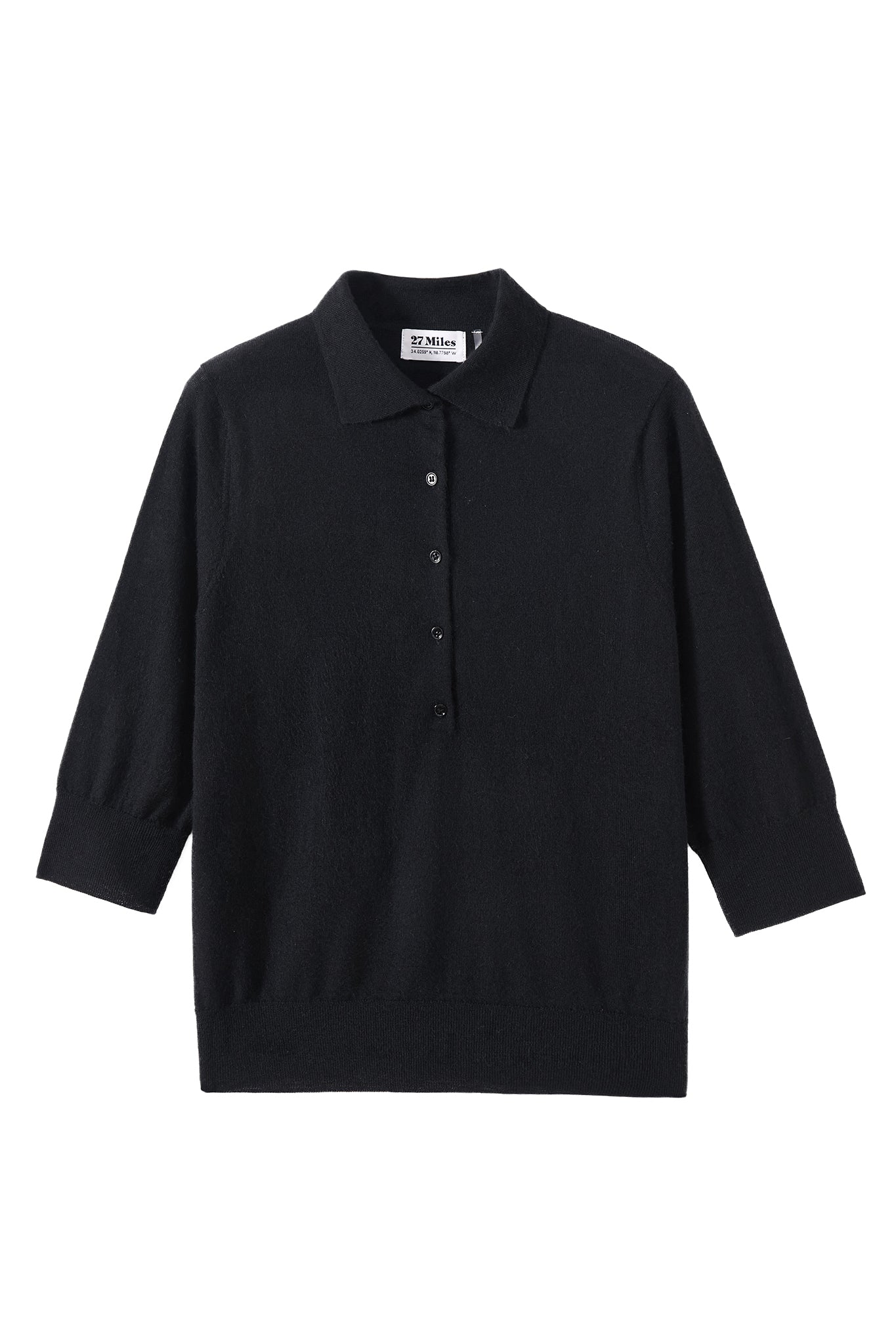 Marlowe Elbow Sleeve Cashmere Polo