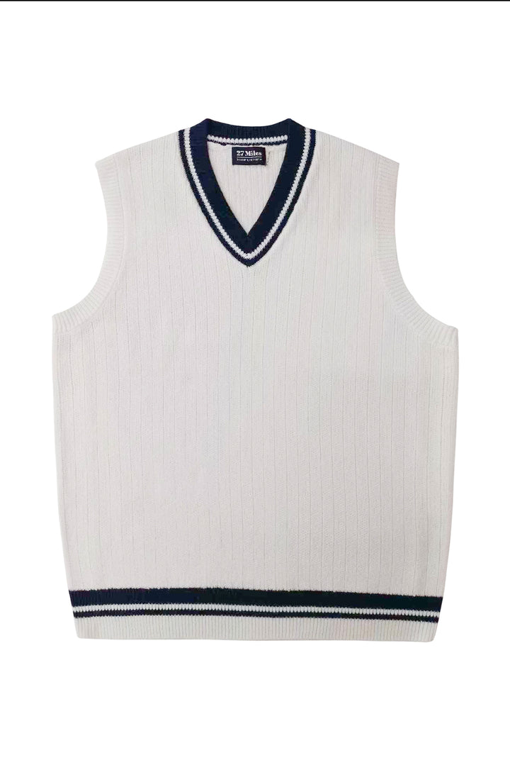 Alfredo Varsity V Neck Cotton Vest