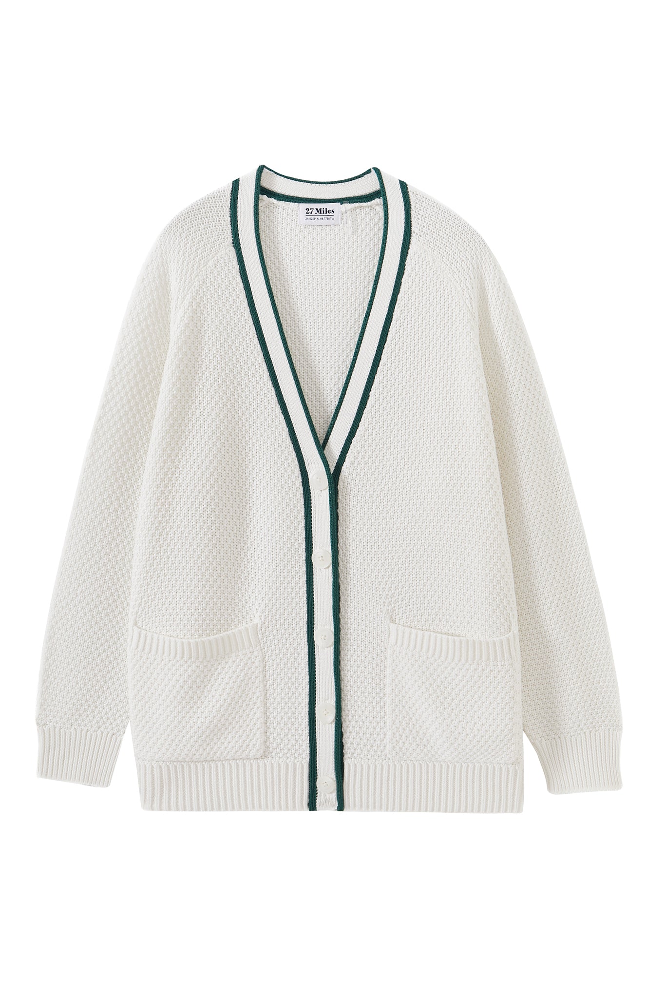 Rio Preppy Cotton Textured Cardigan