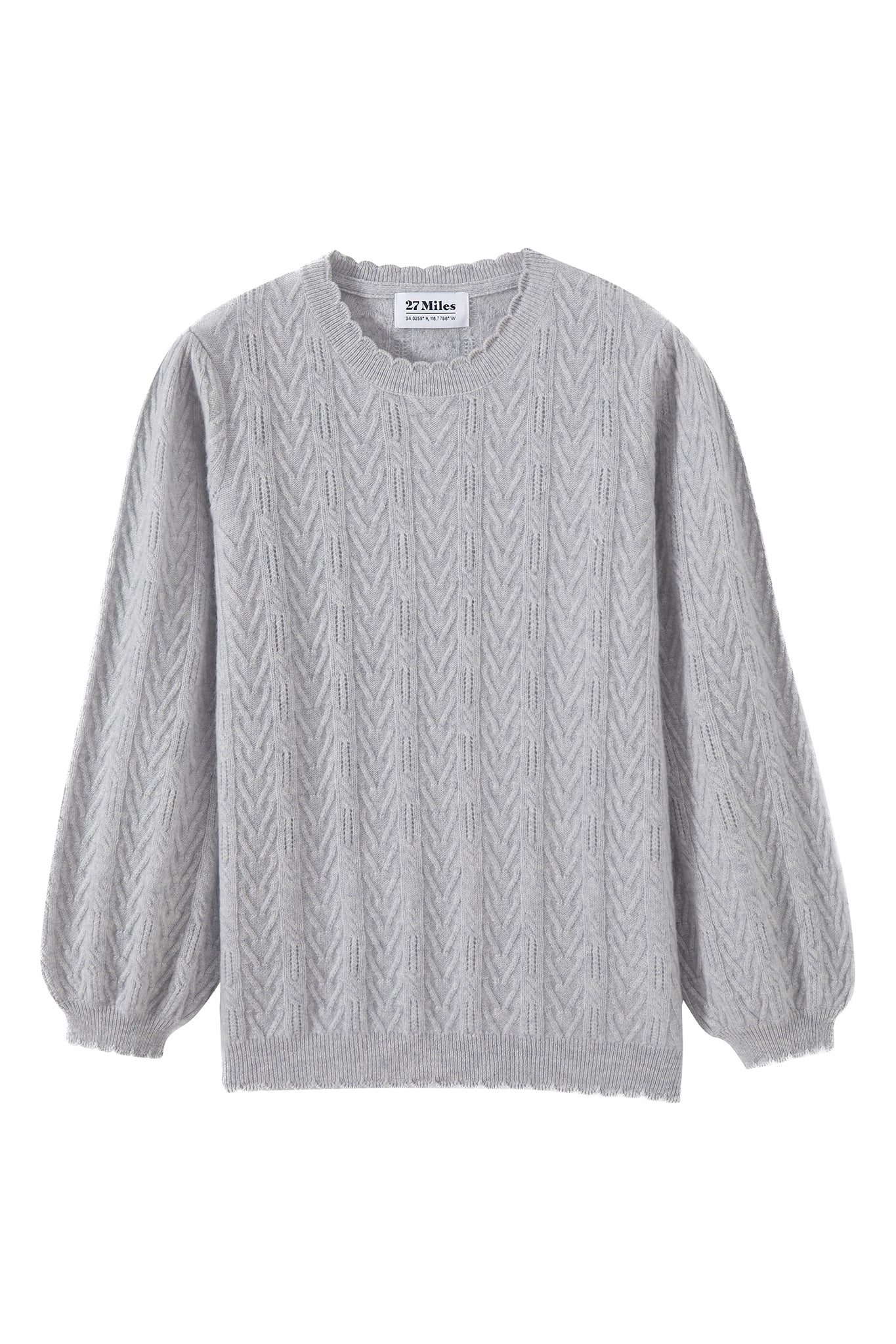 Charlene 3/4 Sleeve Textured Crewneck