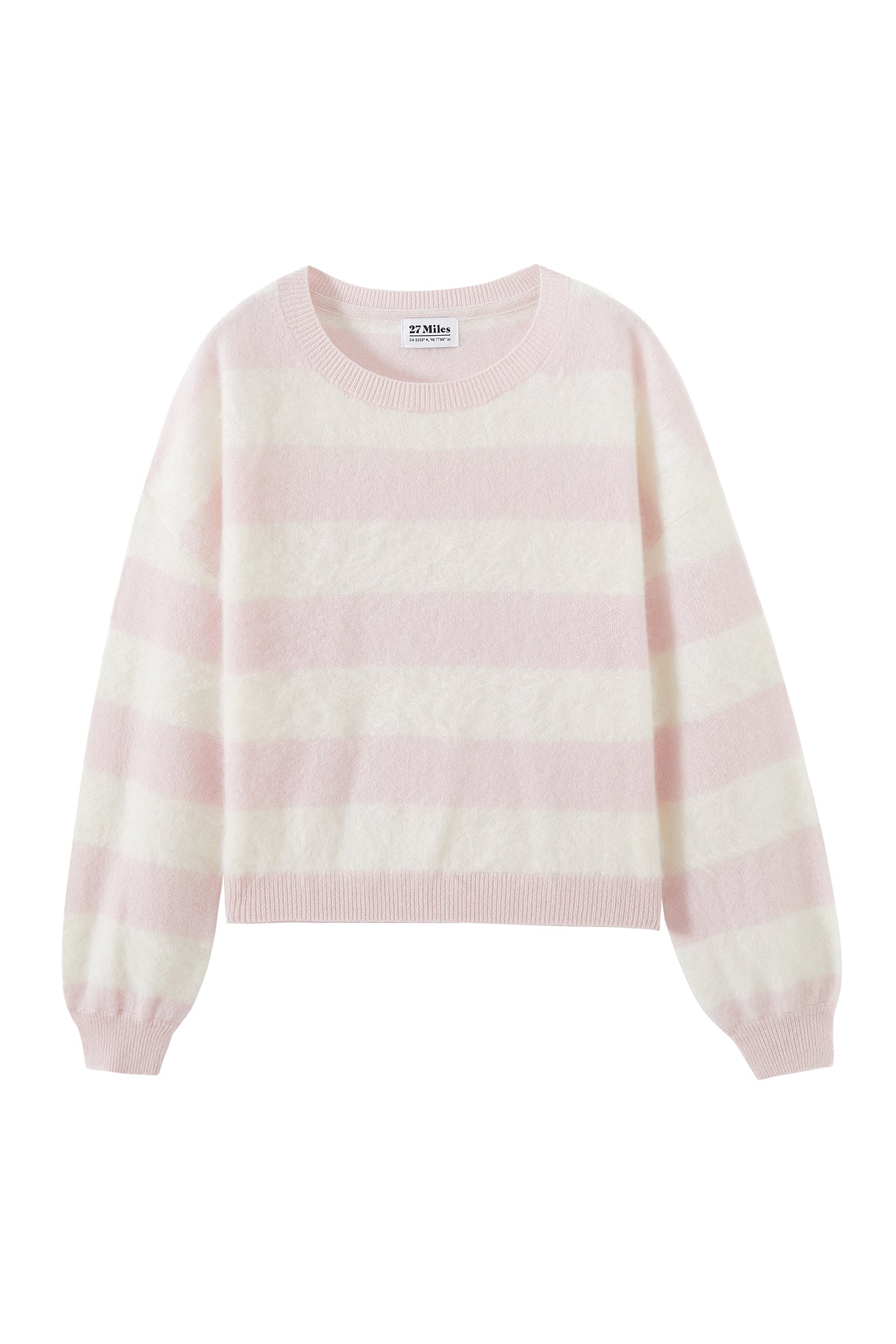 Elidia Fuzzy Striped Cashmere Pullover