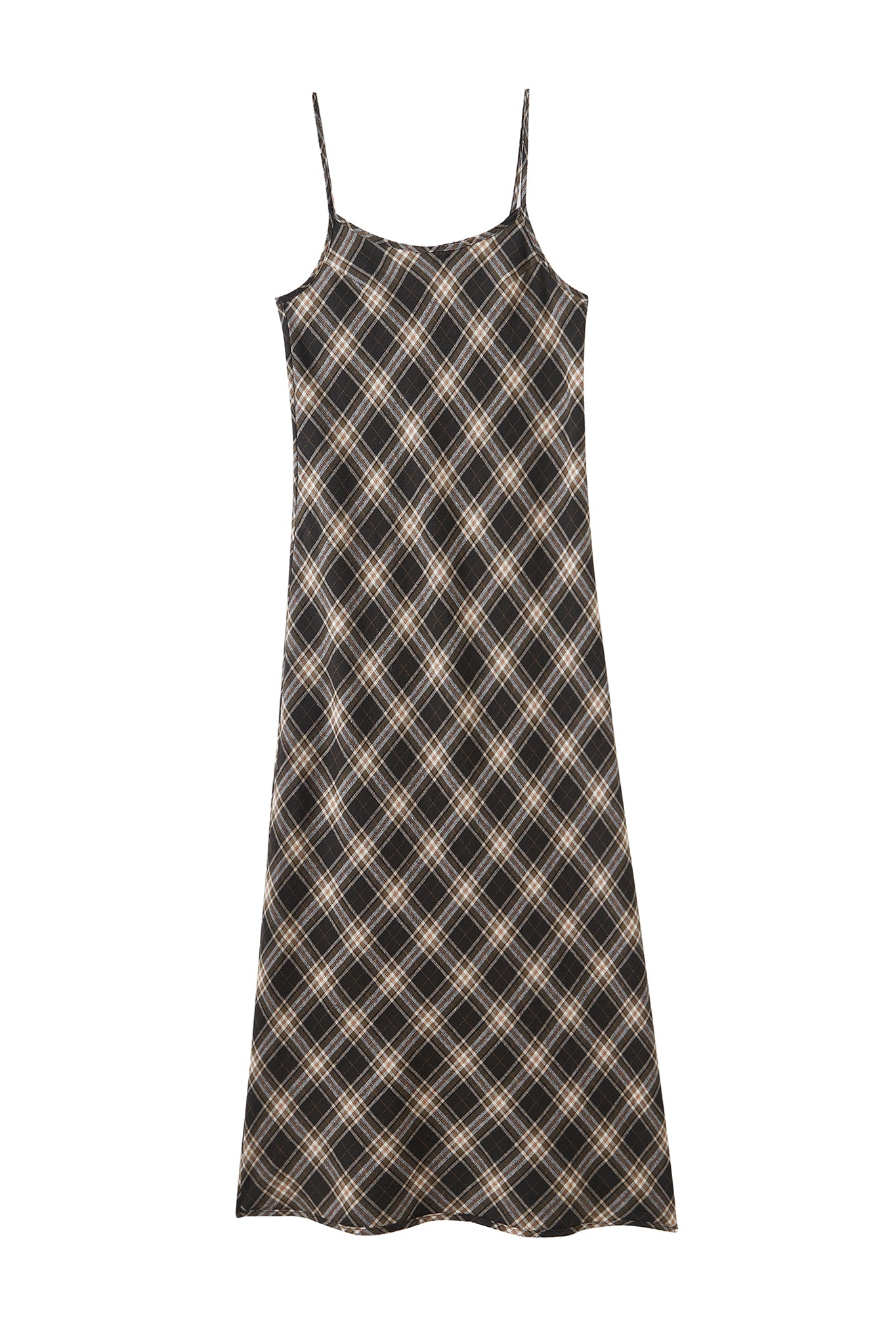 Freda Plaid Bias Cut Slip Dress