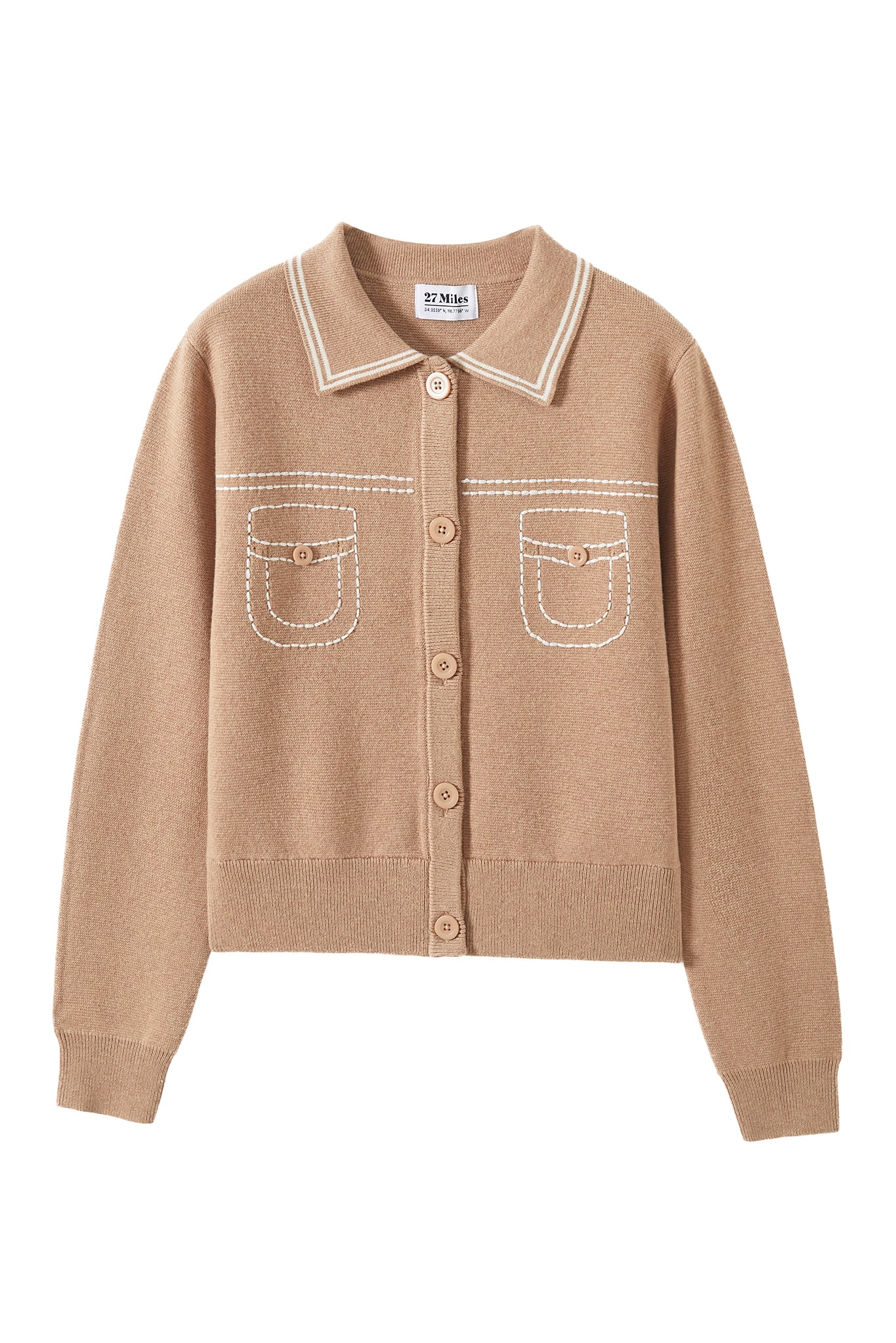 Shirley Collared Cardigan with Special Stitches