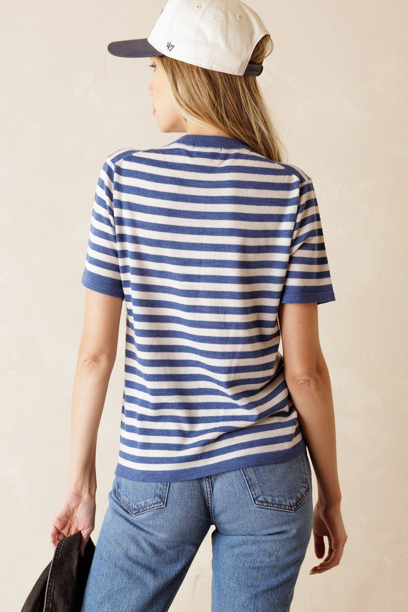 Janine Crewneck Stripe Cashmere Tee