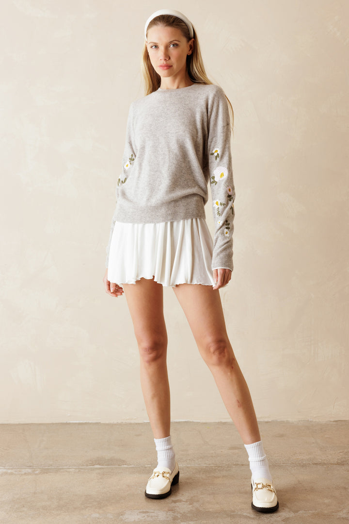 Kara Floral Cashmere Sweater for Women