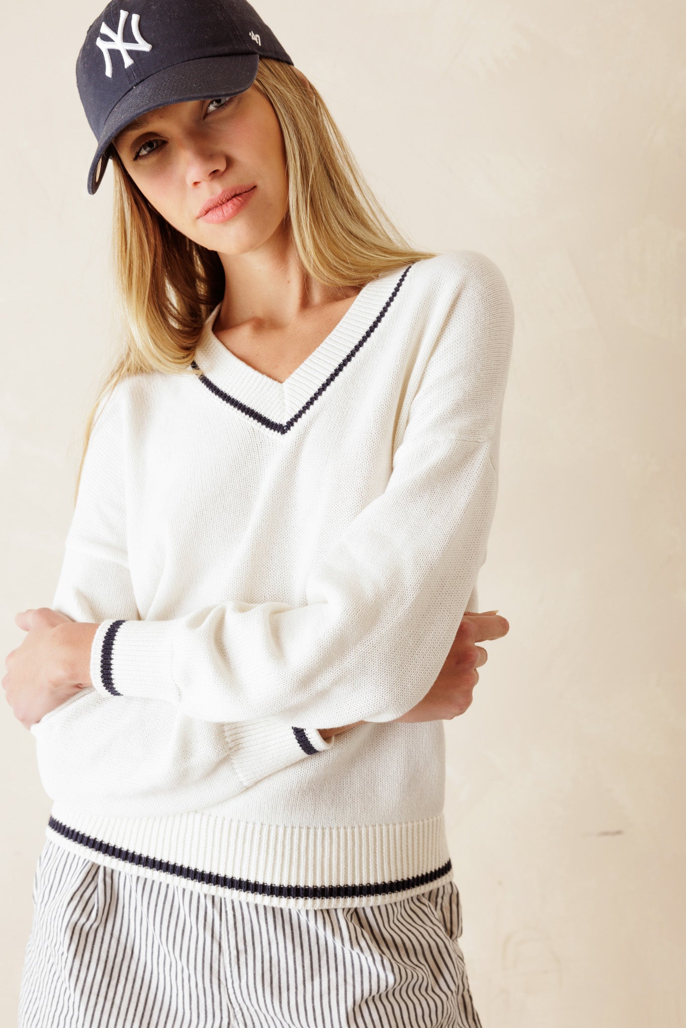 Nicky Preppy Cotton V Neck Pullover