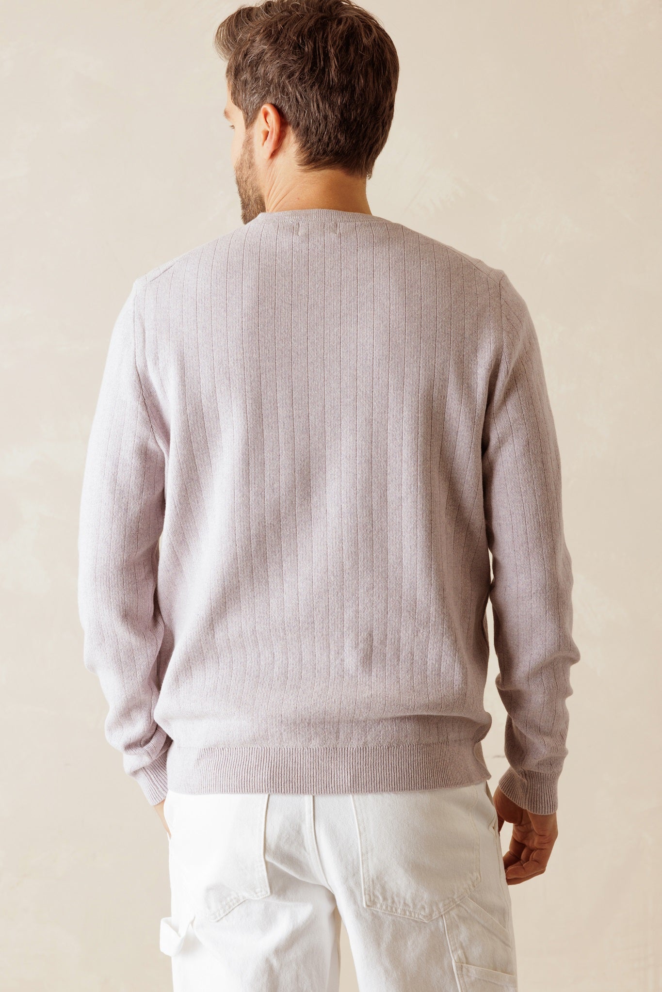 Buca Men's V Neck Cotton Sweater with Contrast Trim