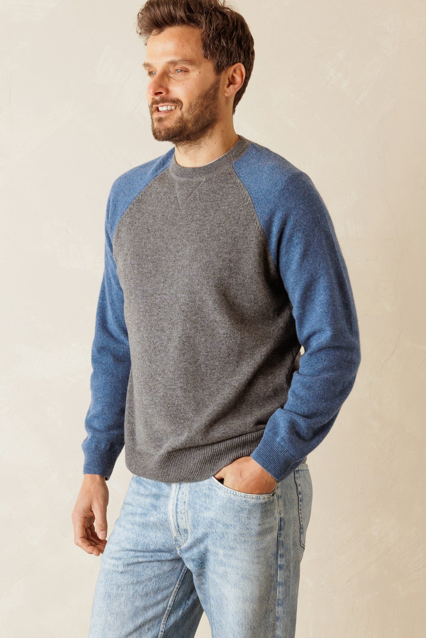 Mickey Men's Cashmere Baseball Sweater