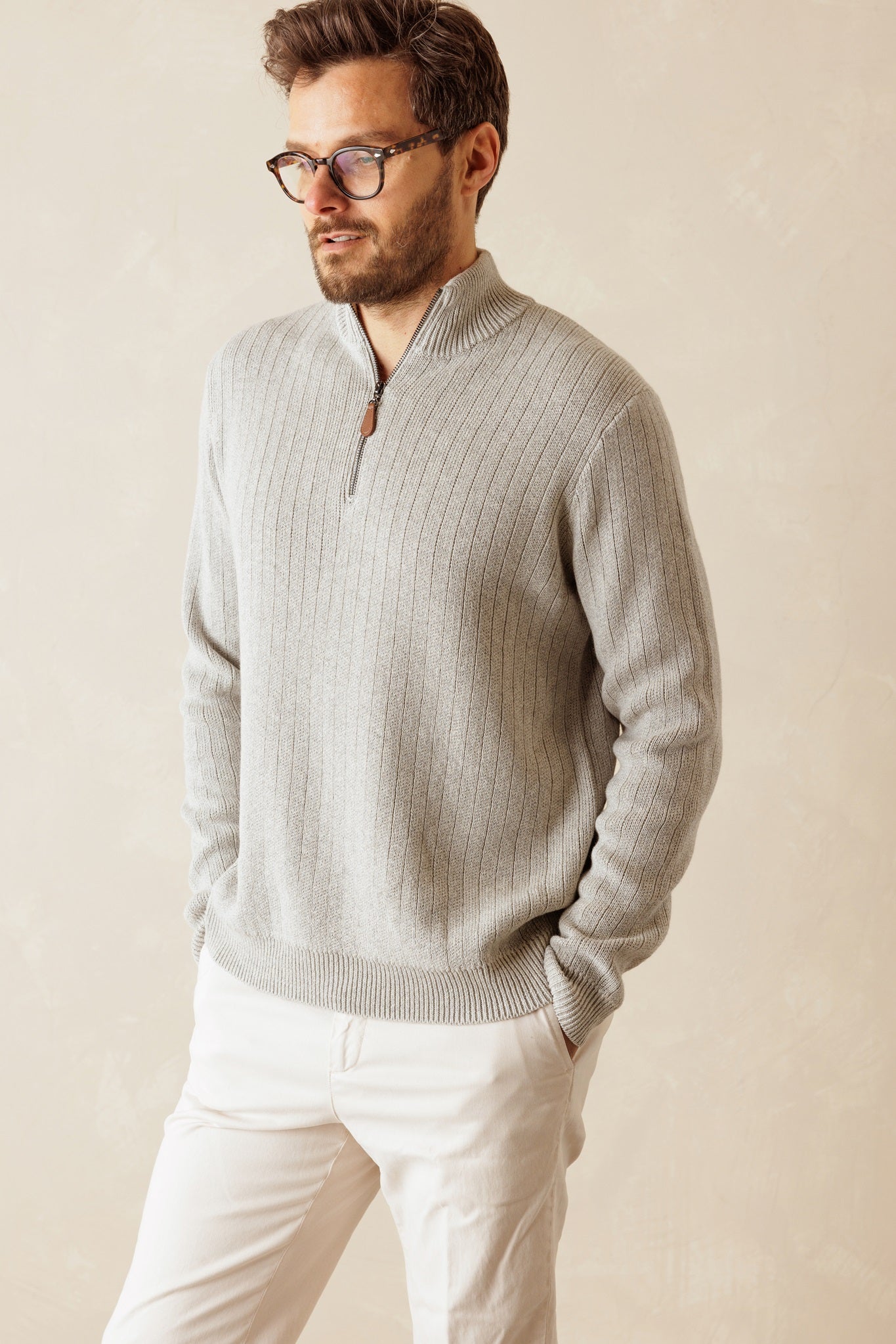 Nicola Cotton Quarter Zip for Men