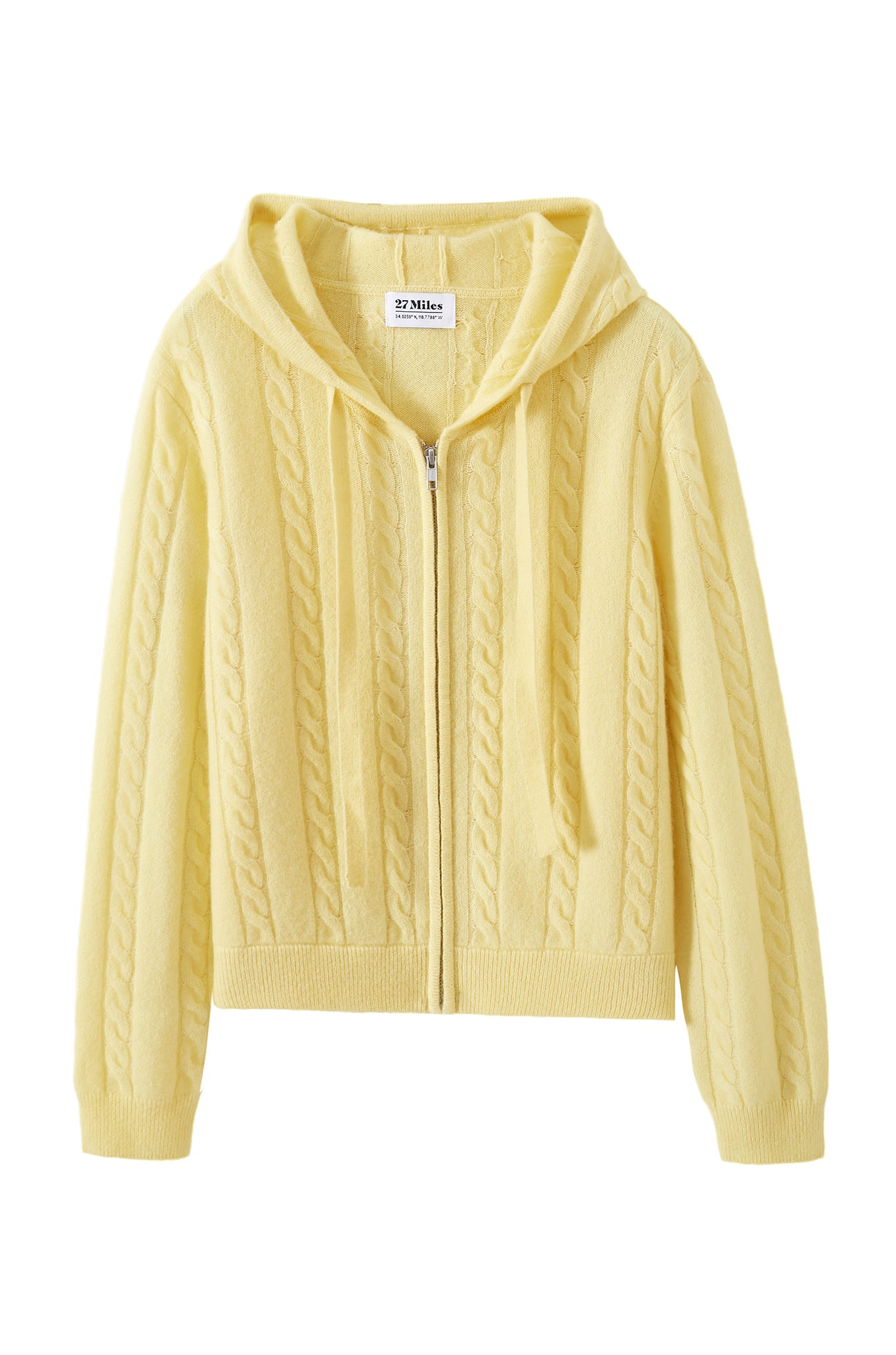 Anisa Cashmere Blend Cable Zip Hoodie