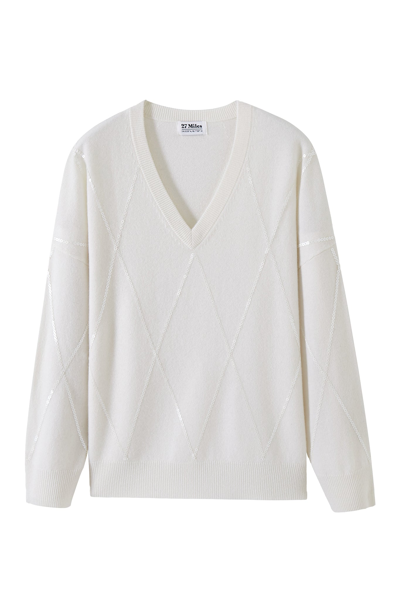 Gaillis V Neck Cashmere Pullover with Sequins